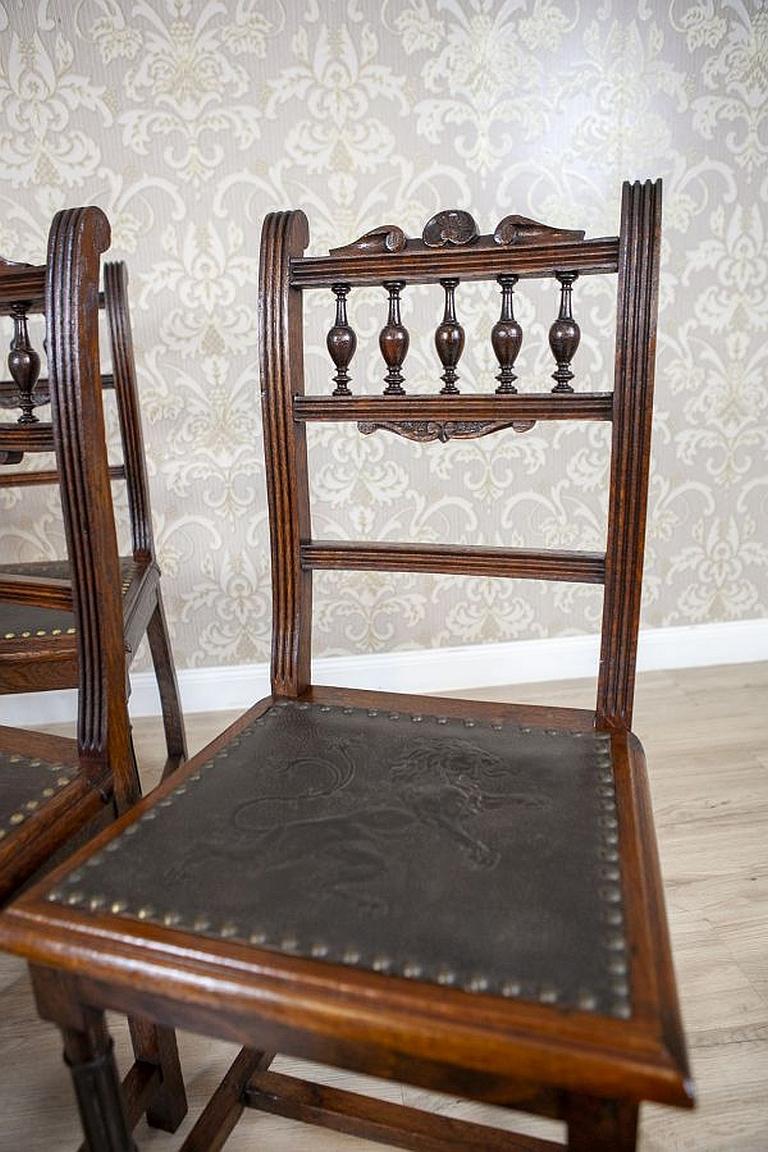 Set of Decorative Oak Chairs From the, Early 20th Century For Sale 5