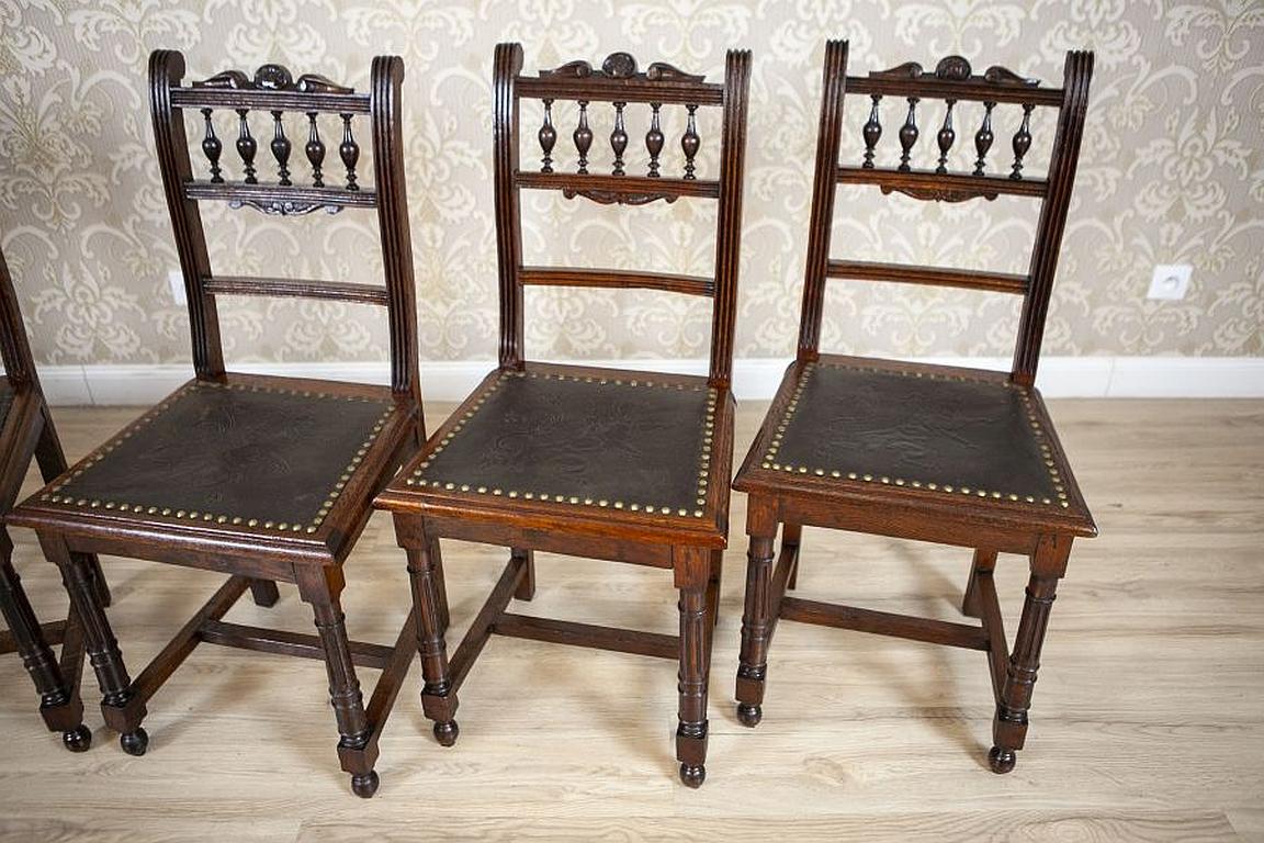 Set of Decorative Oak Chairs From the, Early 20th Century In Good Condition For Sale In Opole, PL