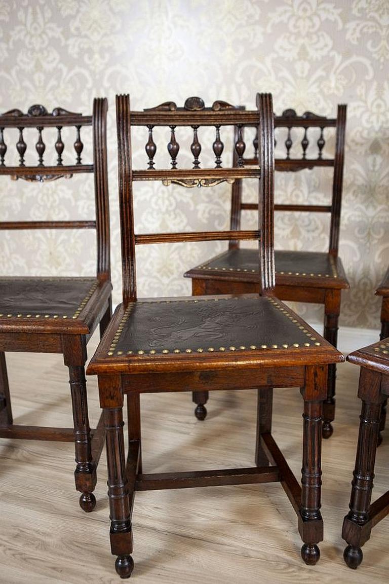 Set of Decorative Oak Chairs From the, Early 20th Century For Sale 4