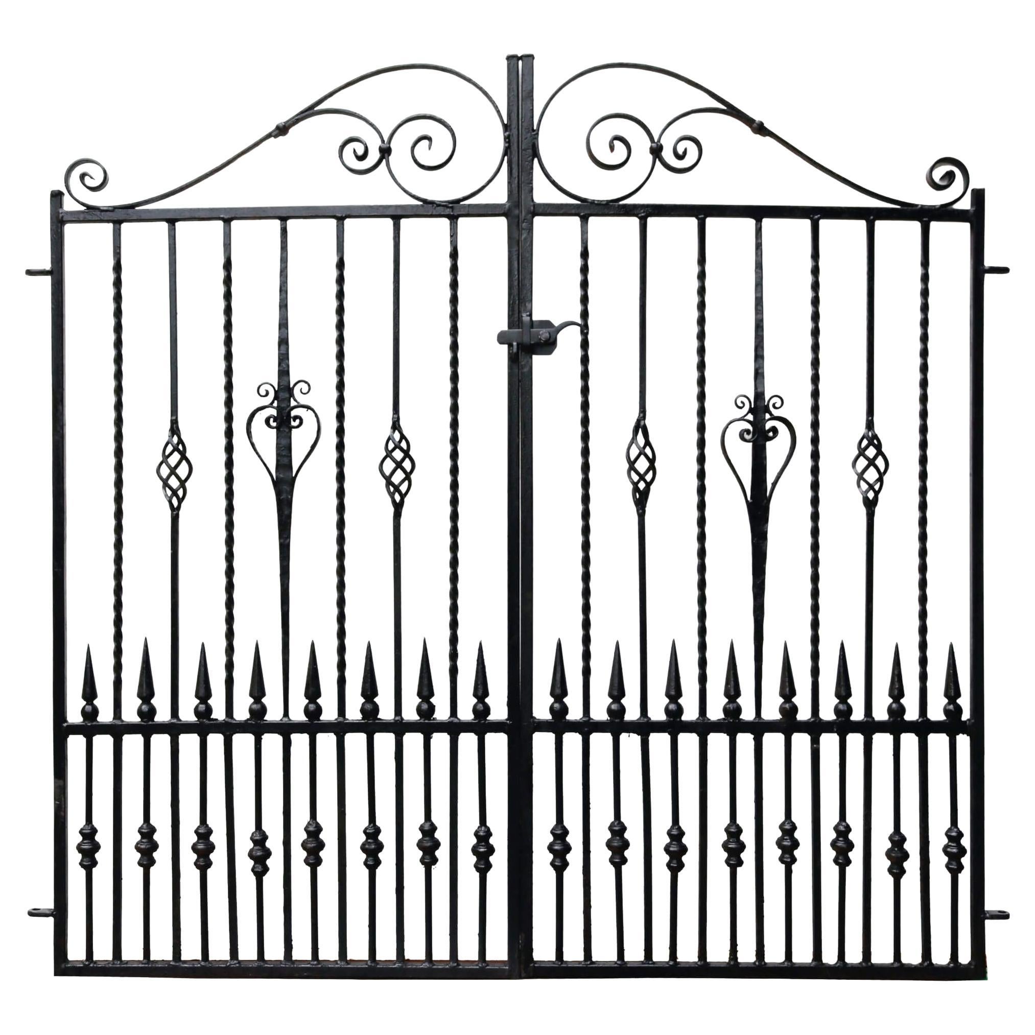 Set of Decorative Wrought Iron Garden Gates For Sale