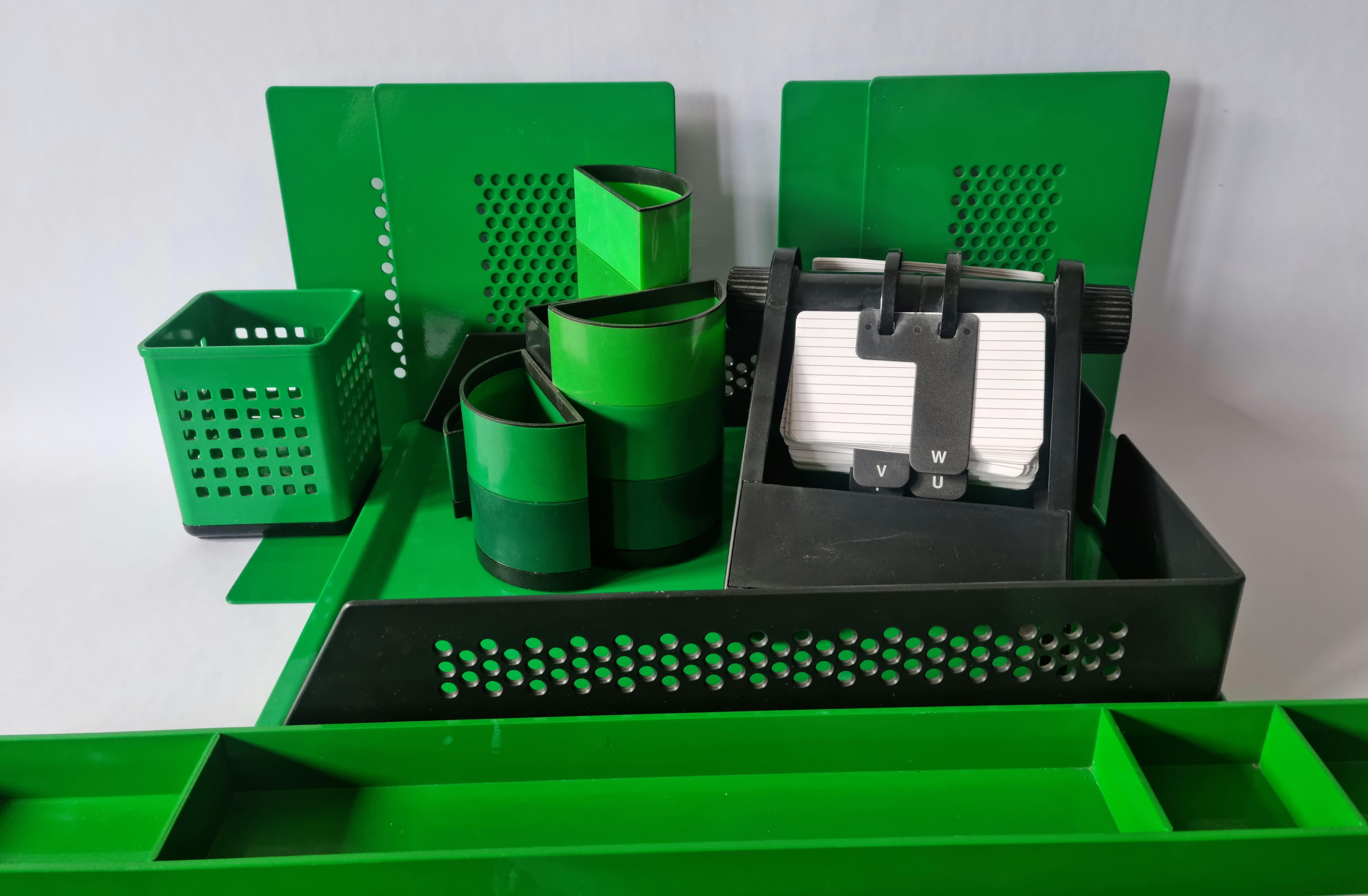 Set of Desk Accessories by Rexite, Kartell, Neolt, 9 Pieces, Italy, 1980s In Good Condition For Sale In Praha, CZ