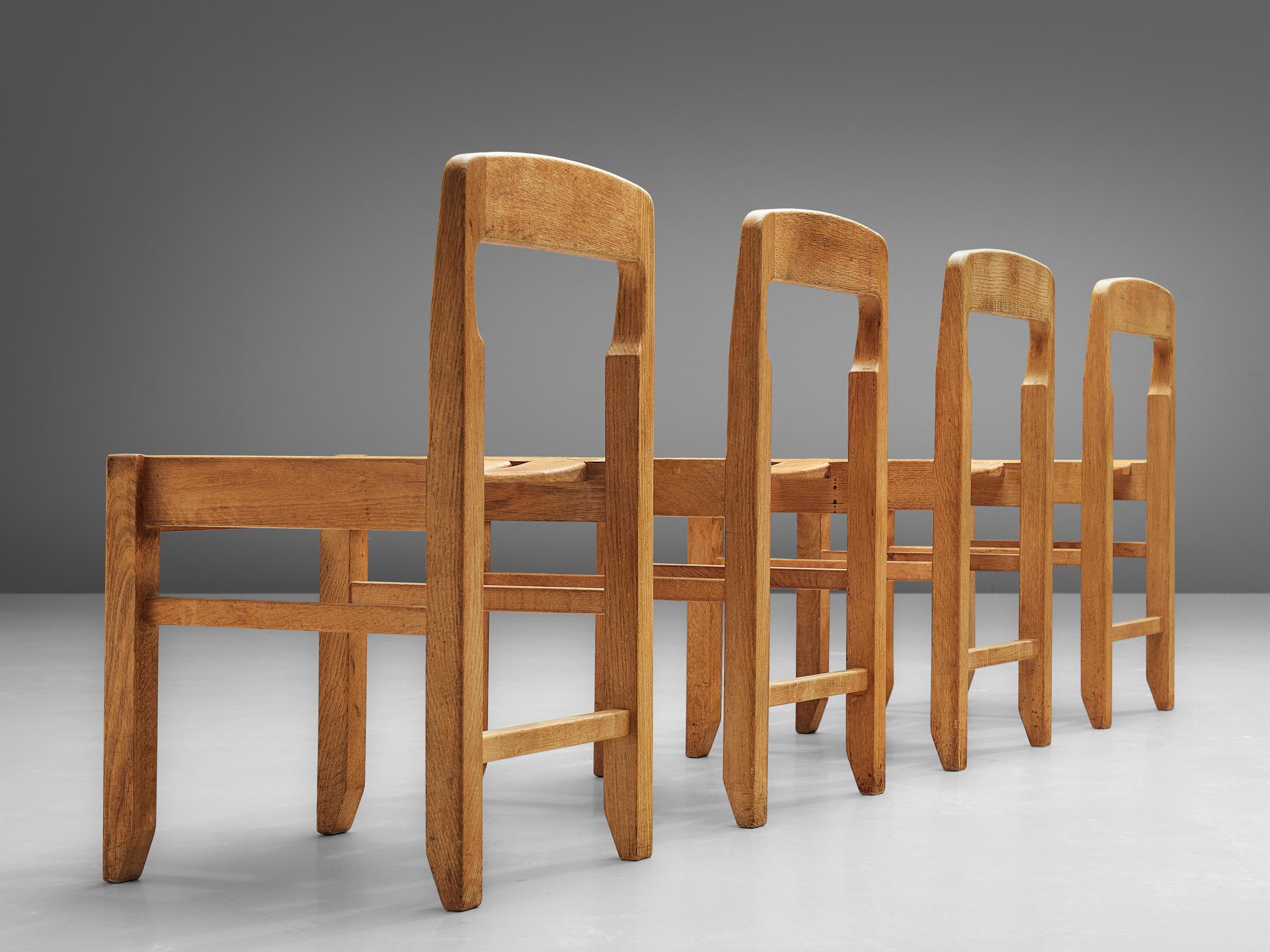 Set of Dining Chairs by Guillerme et Chambron In Good Condition In Waalwijk, NL