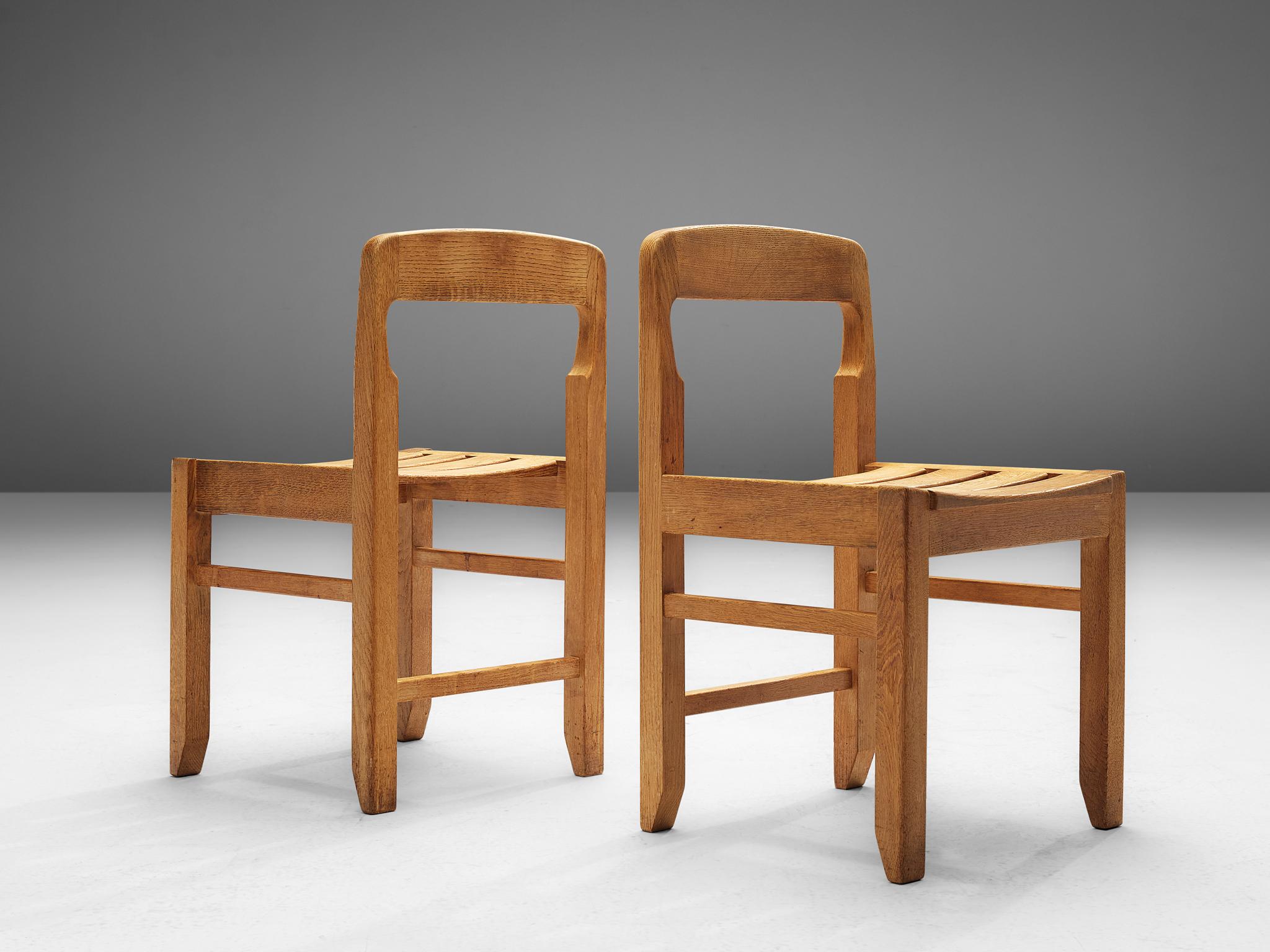 Set of Dining Chairs by Guillerme et Chambron 1