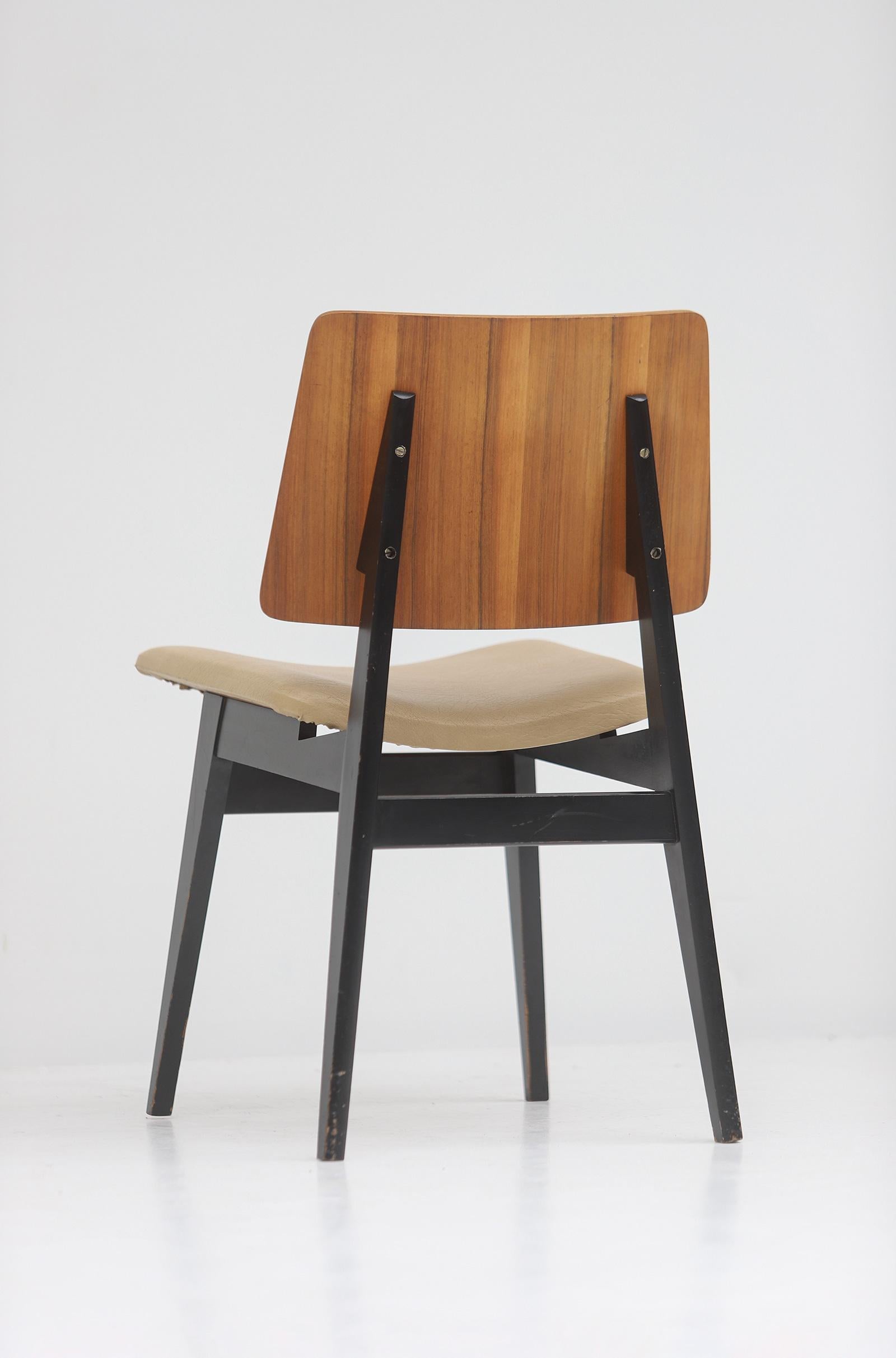 Wood Set of Dining Chairs by Jos De Mey for Luxus 1950s