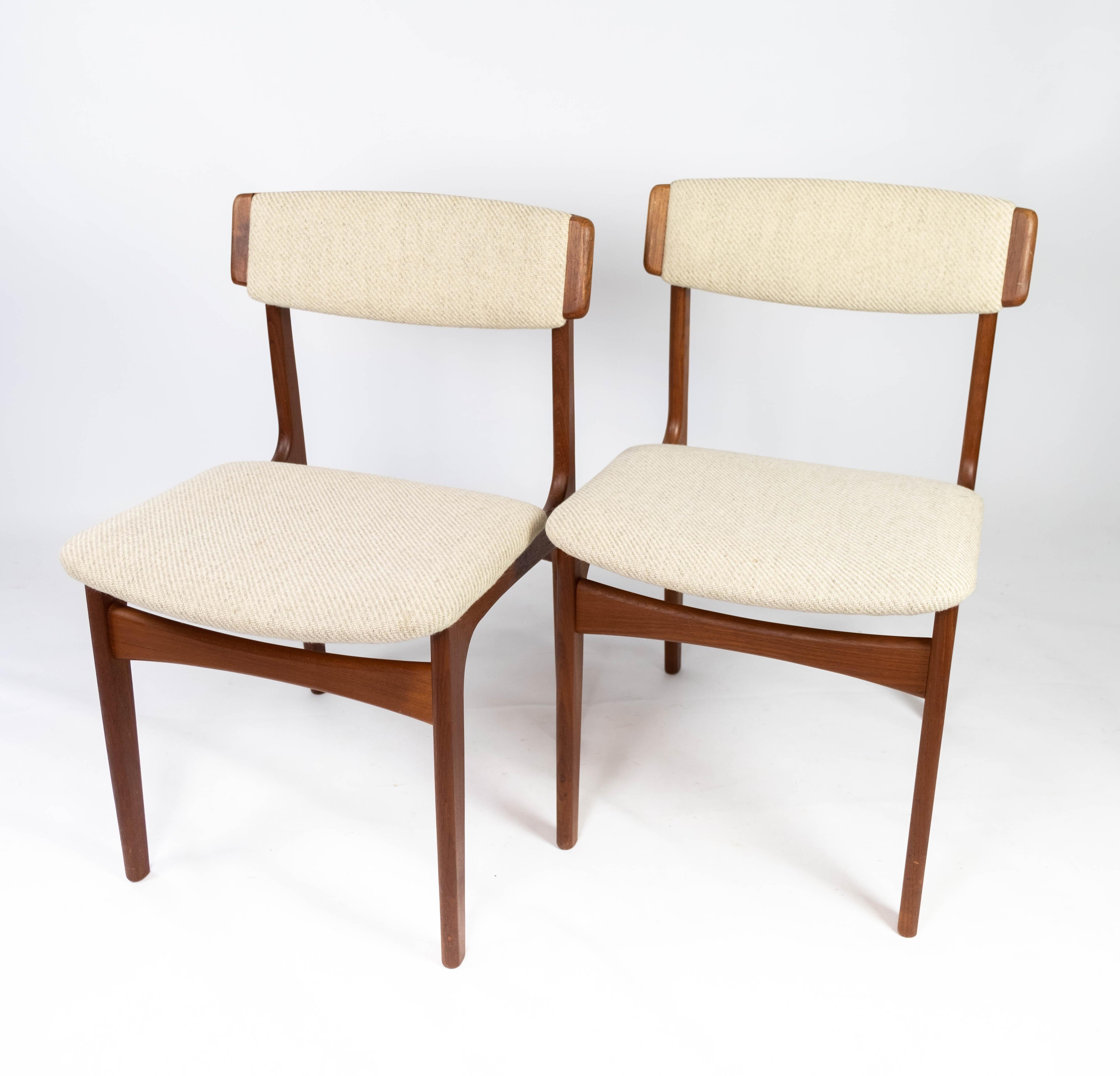 Scandinavian Modern Set of Dining Room Chairs in Teak by Erik Buch, 1960s