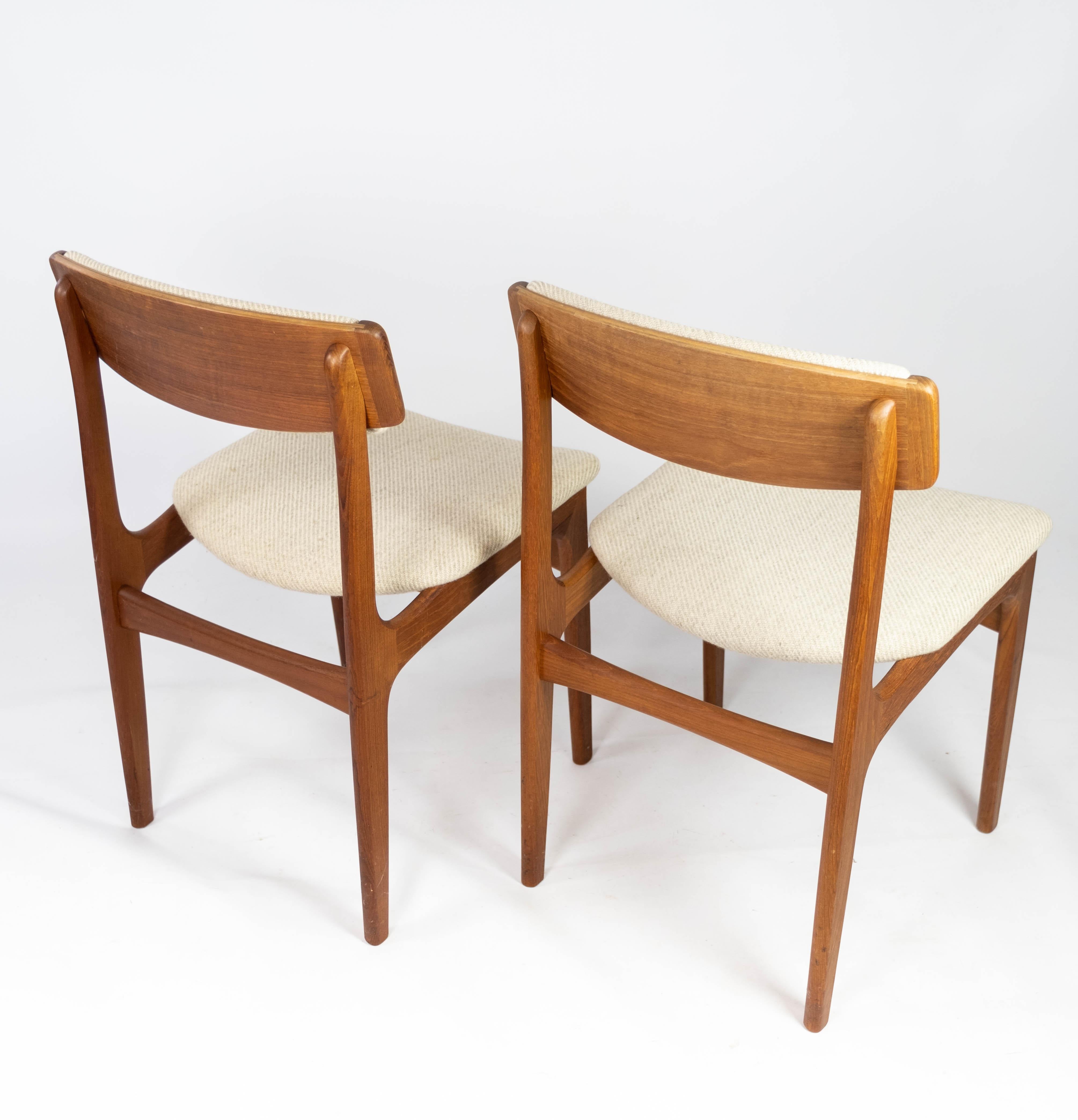 Danish Set of Dining Room Chairs in Teak by Erik Buch, 1960s