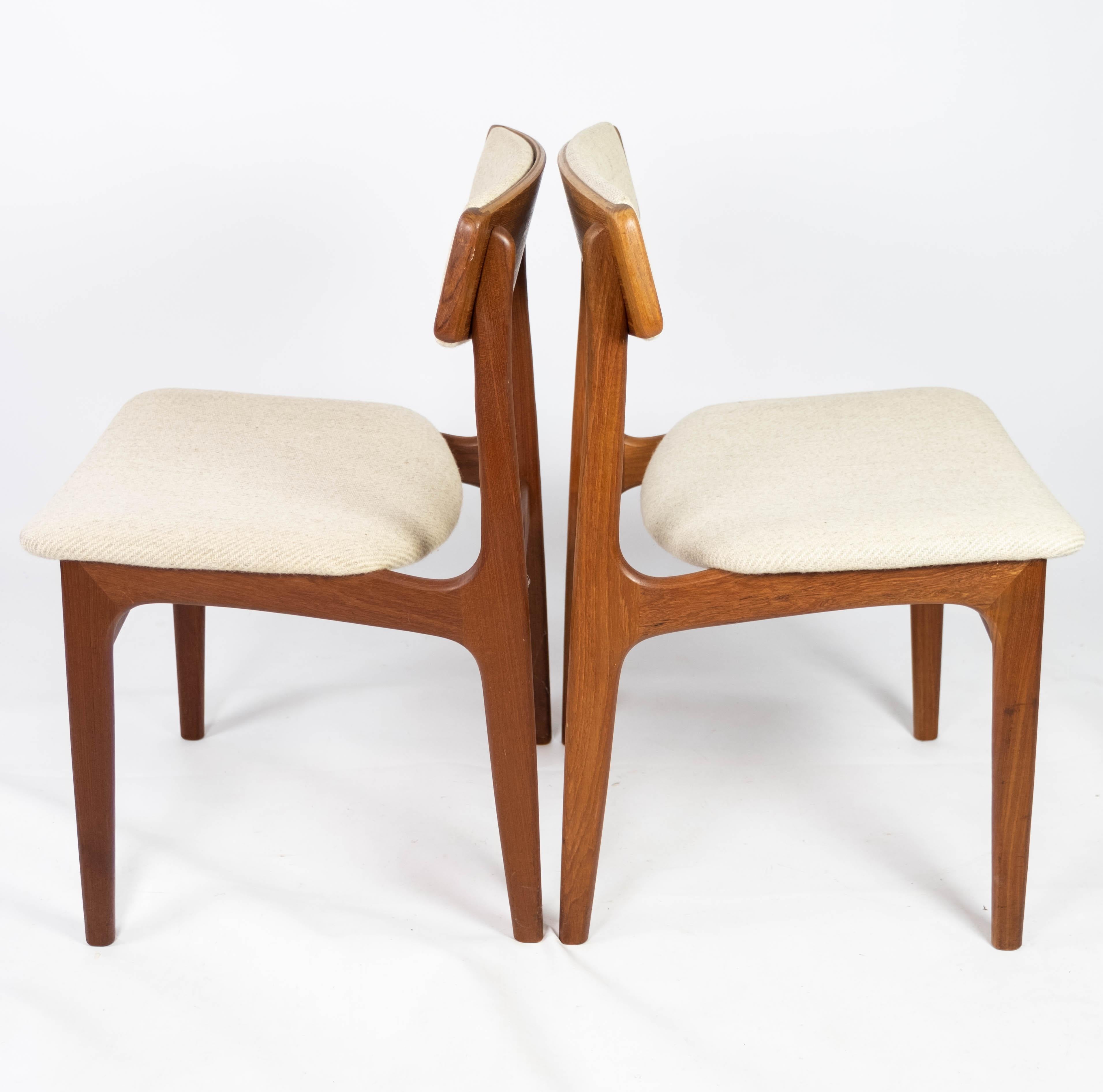 Mid-20th Century Set of Dining Room Chairs in Teak by Erik Buch, 1960s