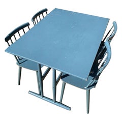 Vintage Set of Dining Table and Chairs in a Beautiful Colours