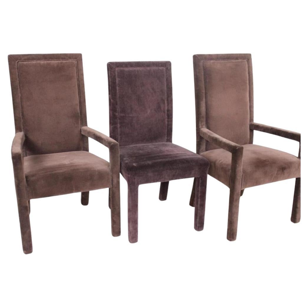 Mid-Century moderno Set di sedie da pranzo in velluto di Milo Baughman in vendita