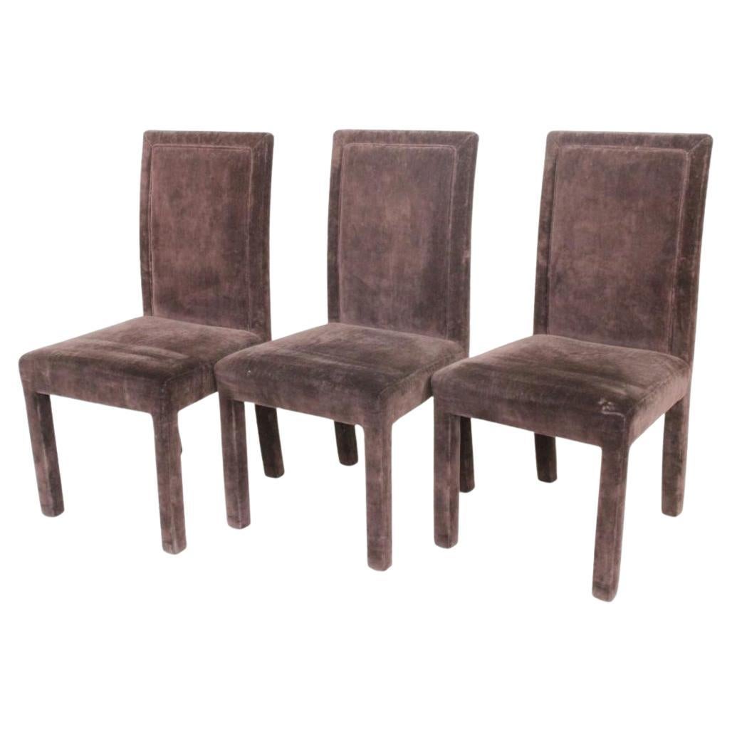 Set di sedie da pranzo in velluto di Milo Baughman in vendita 1