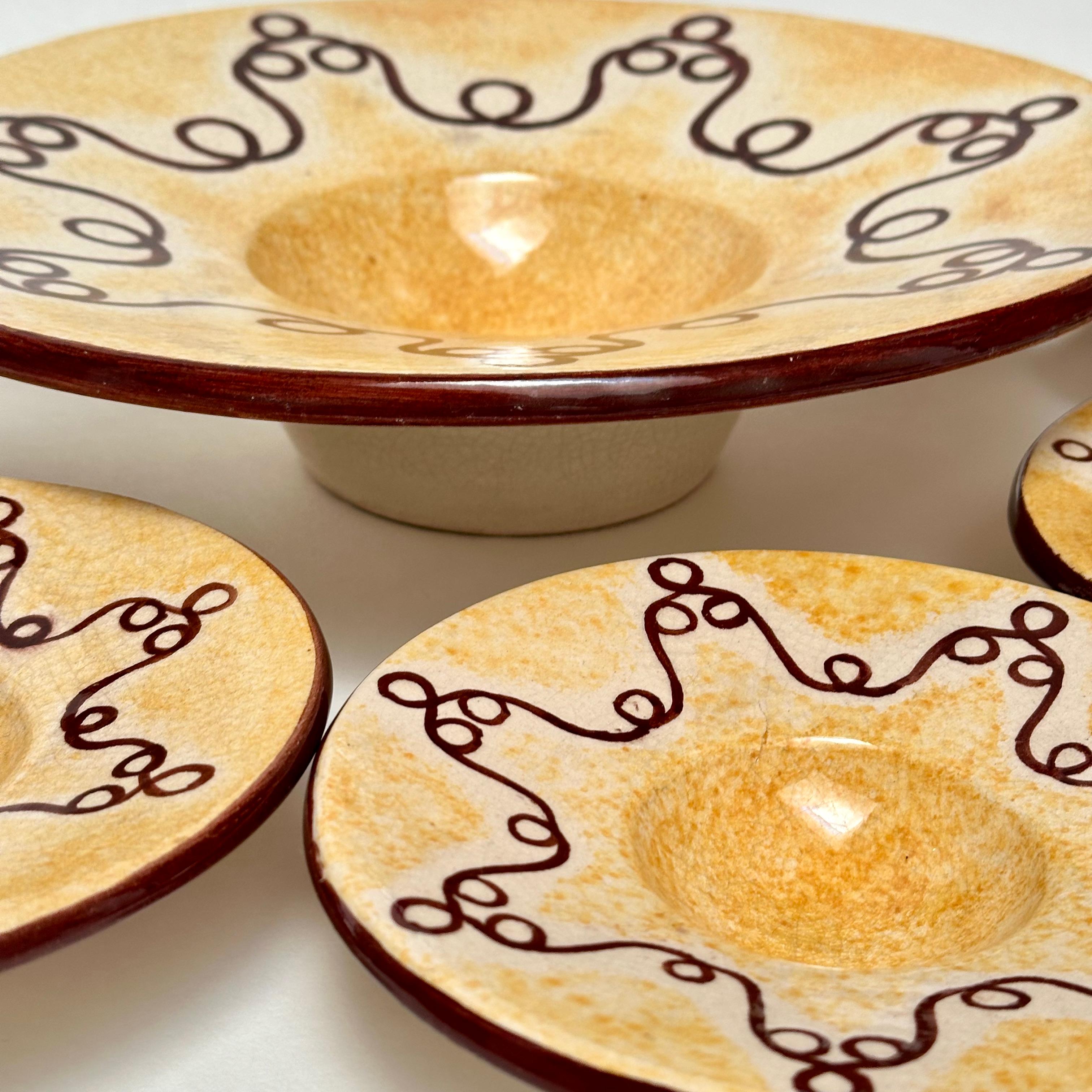 Set von Geschirr, Ray Camart, Frankreich, ca. 1950 (Maurisch) im Angebot