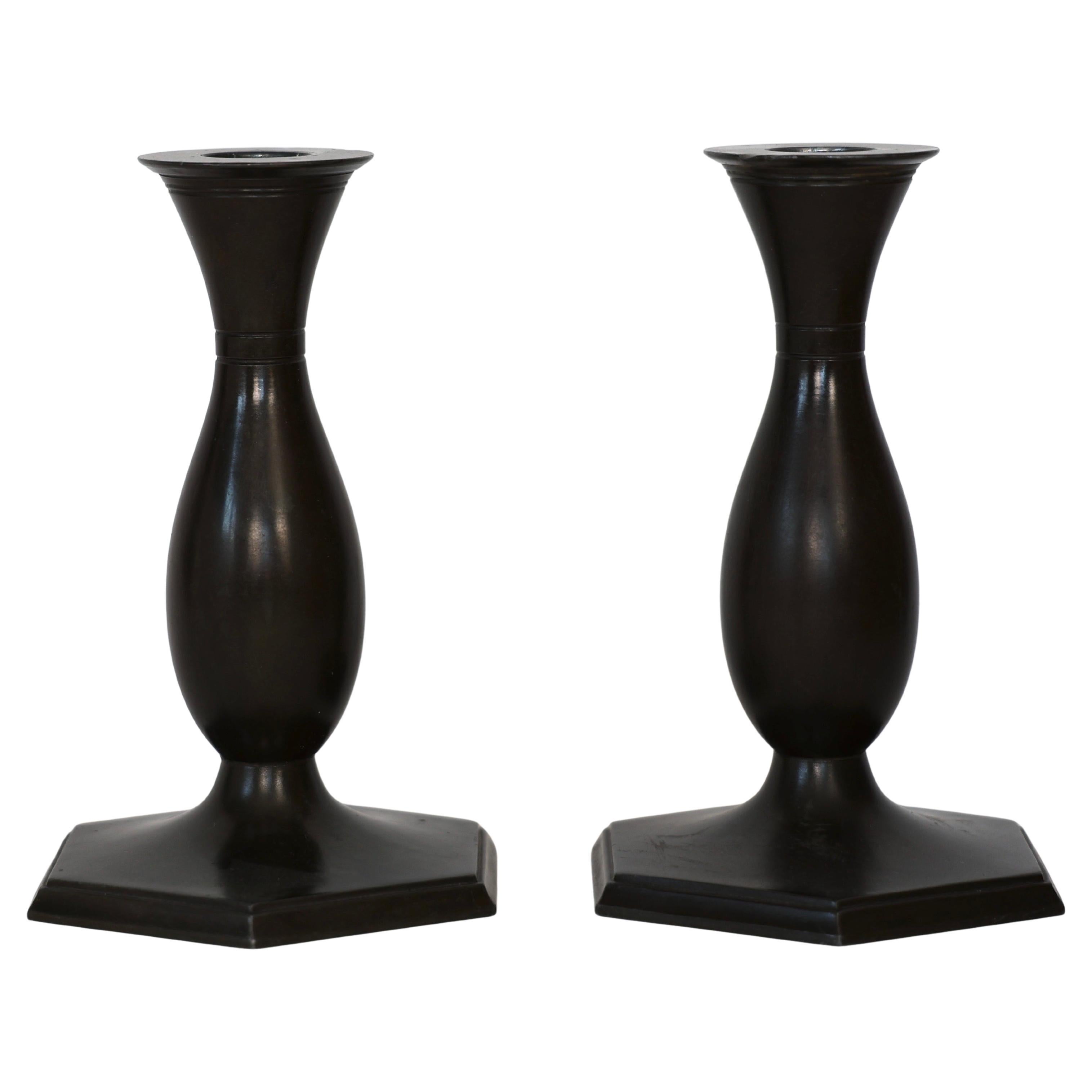 Set of Diskometal Candlesticks by Just Andersen, 1920s, Denmark