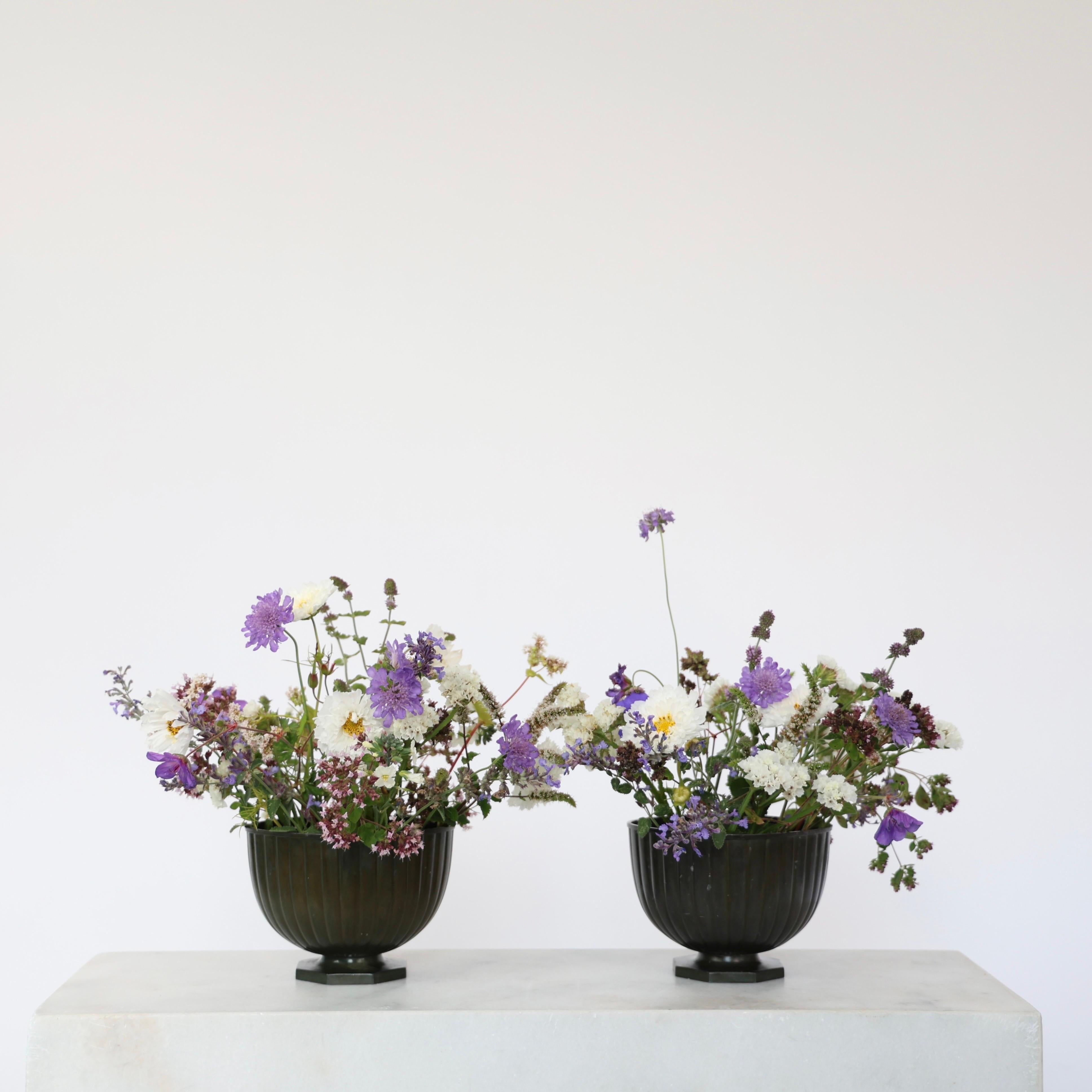 Set of Diskometal Flowerpots by Just Andersen, 1930s, Denmark For Sale 6