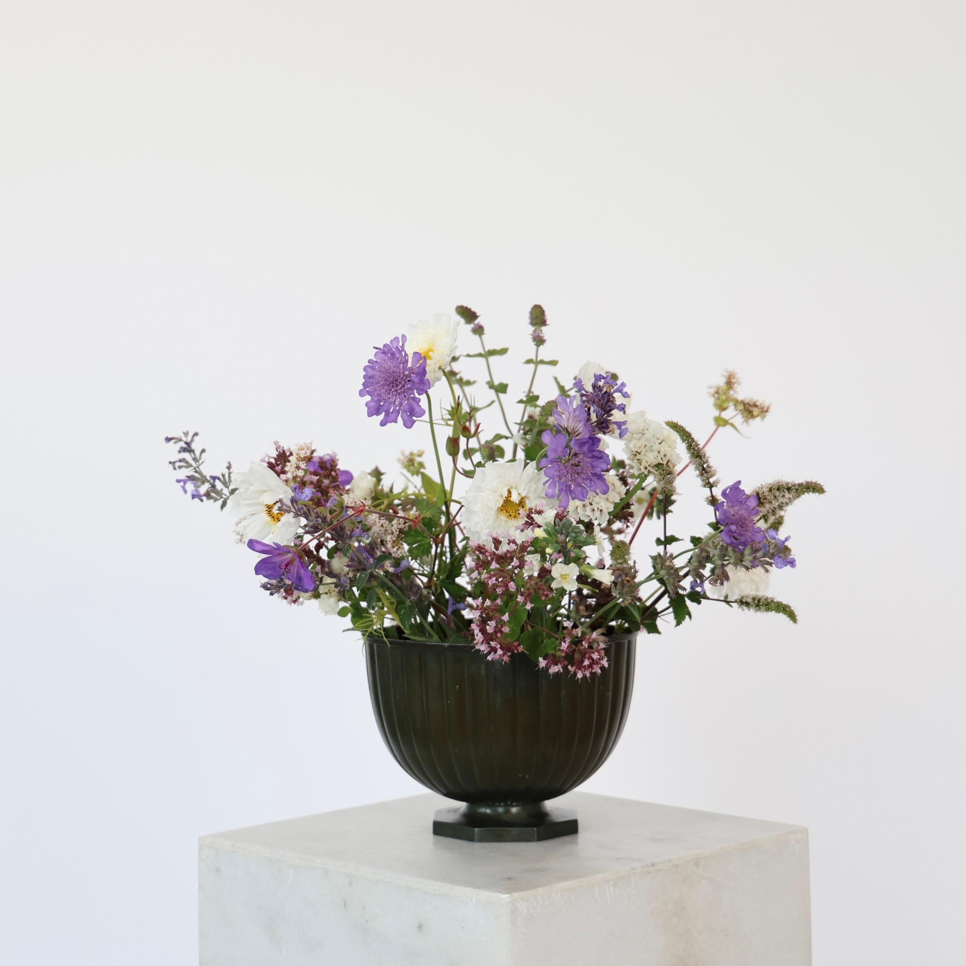 Danish Set of Diskometal Flowerpots by Just Andersen, 1930s, Denmark For Sale