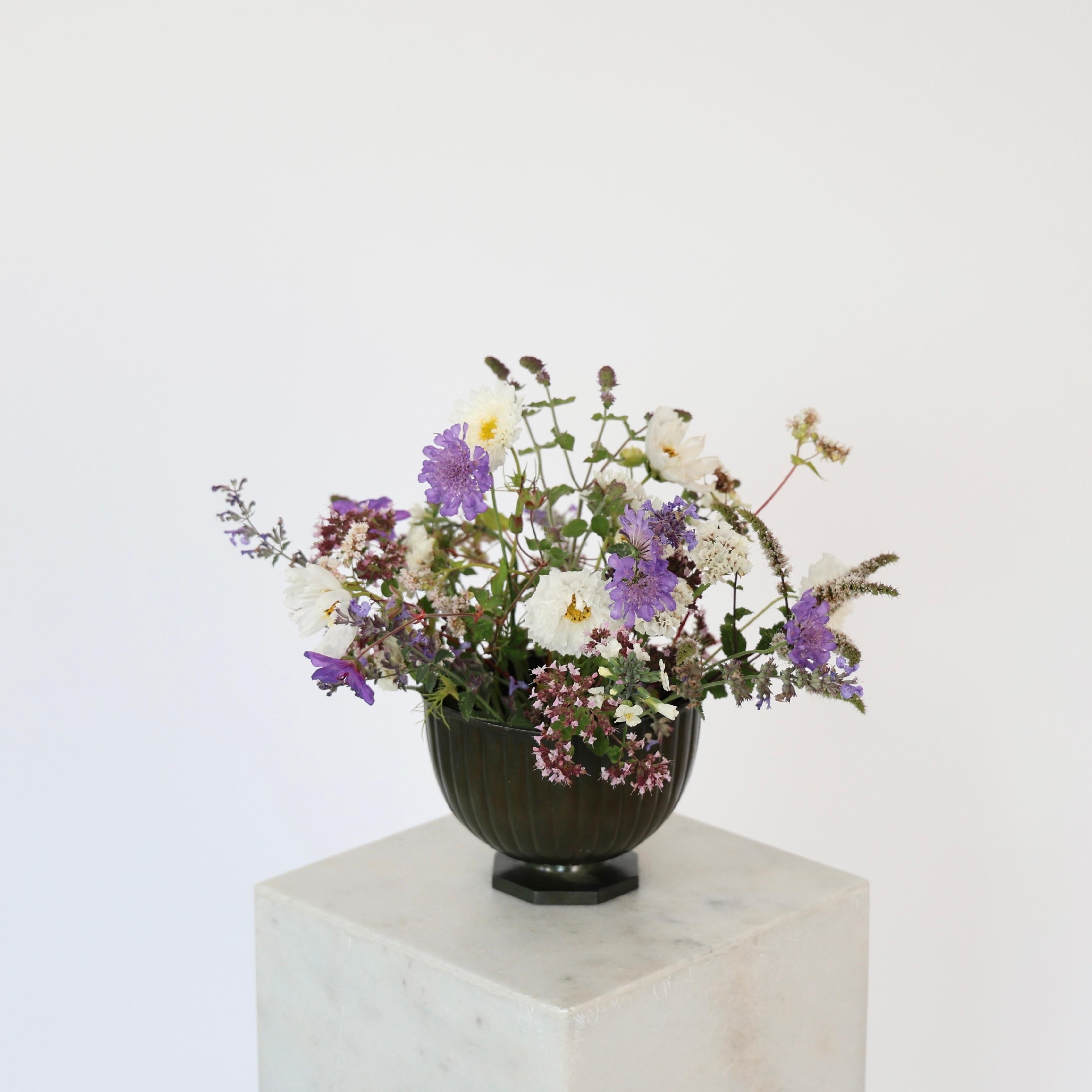 Set of Diskometal Flowerpots by Just Andersen, 1930s, Denmark In Good Condition For Sale In Værløse, DK