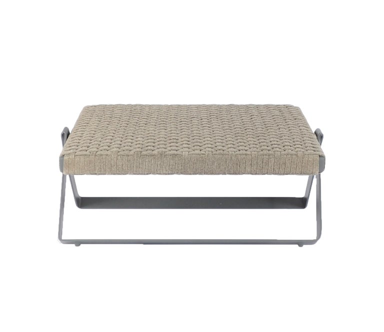 Fabric Set of Lounge Chair and Footstool Outdoor/Indoor Chaise 