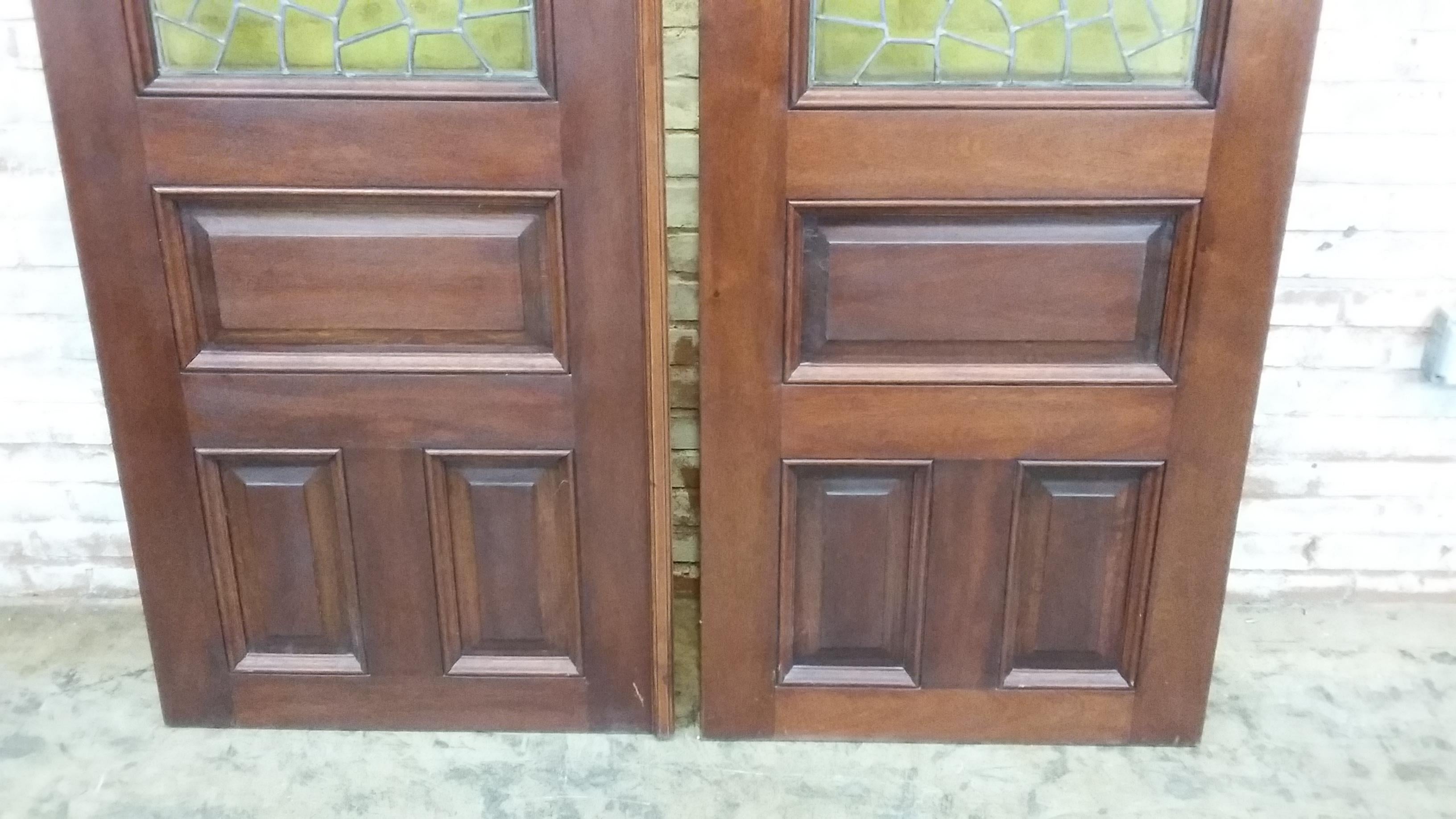 Set of Doors with Stained Glass In Good Condition In Stamford, CT