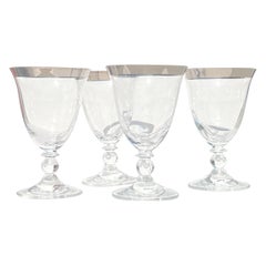 Set di calici da acqua Dorothy Thorpe con bordo in argento, anni '70 circa