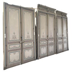 Set of Double Doors with Frame and Transom, 19th Century