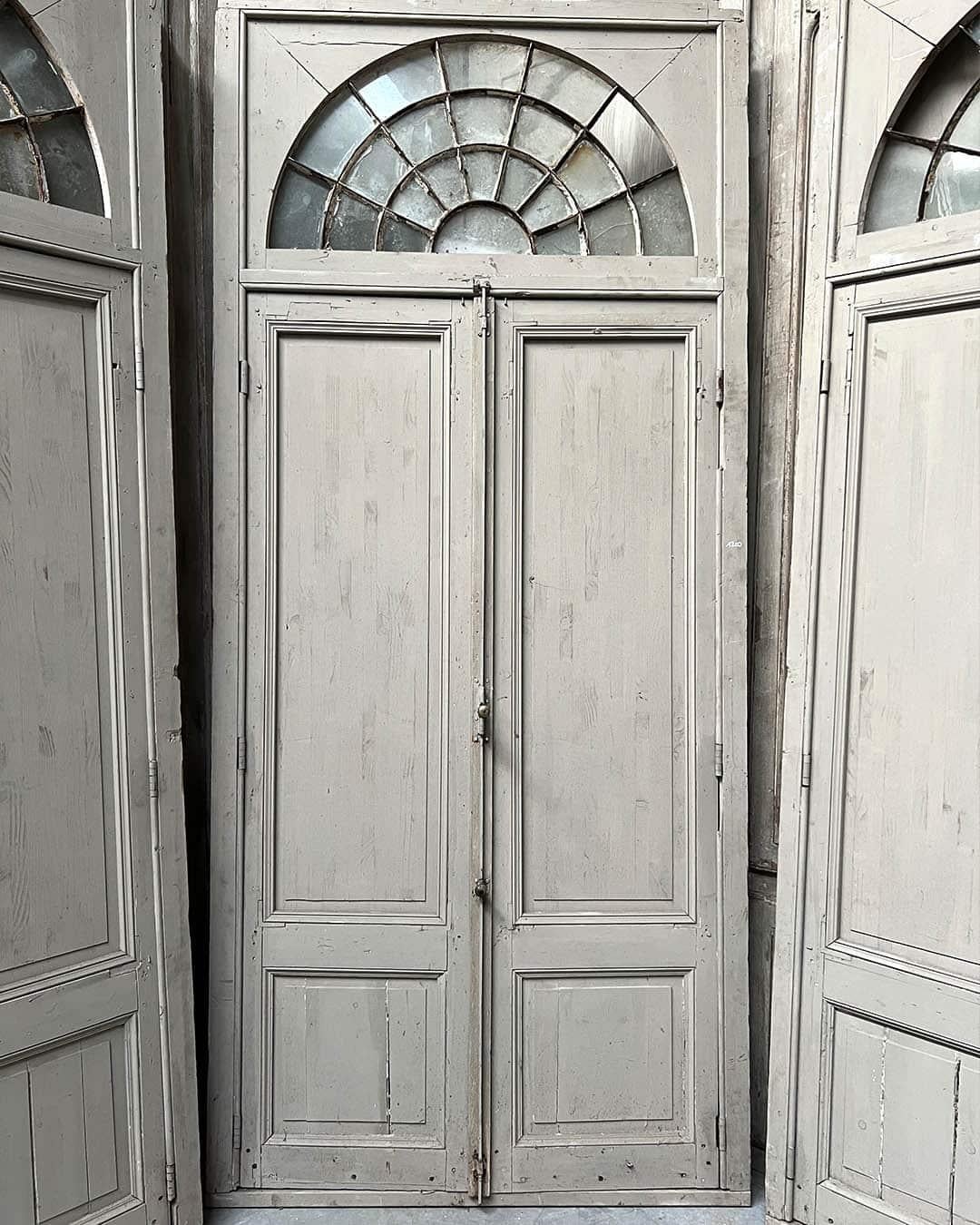 Set di porte a Orangerie doppie con telaio e sopraluce In condizioni buone in vendita a TOURCOING, FR