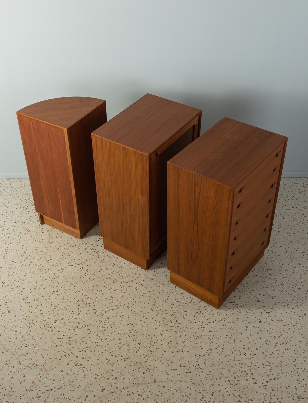 Mid-20th Century Set of Dressers by Bramin from 1960s with Corner Shelf For Sale