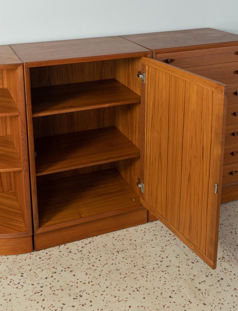 Set of Dressers by Bramin from 1960s with Corner Shelf For Sale at 1stDibs