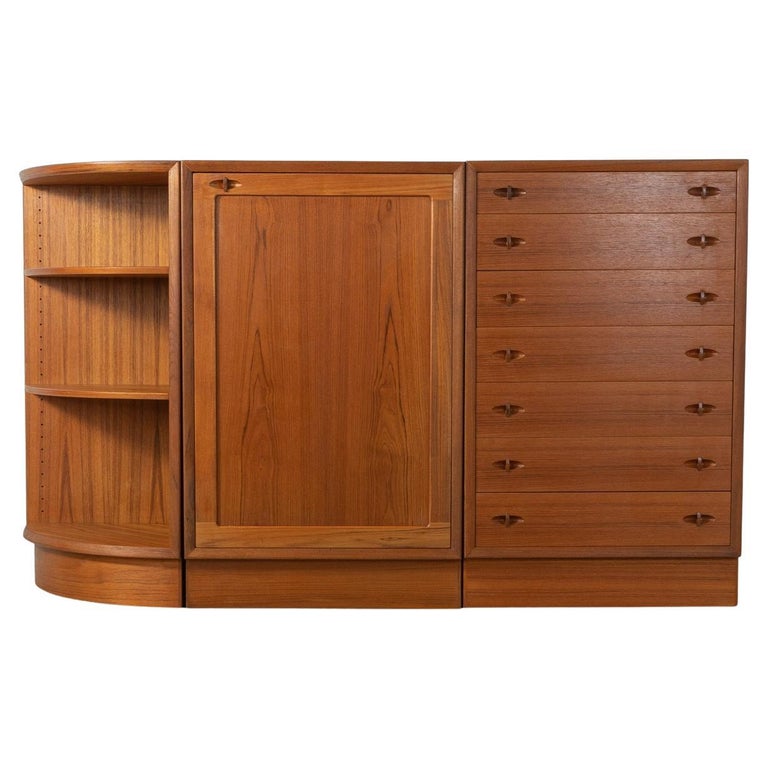 Set of Dressers by Bramin from 1960s with Corner Shelf For Sale at 1stDibs