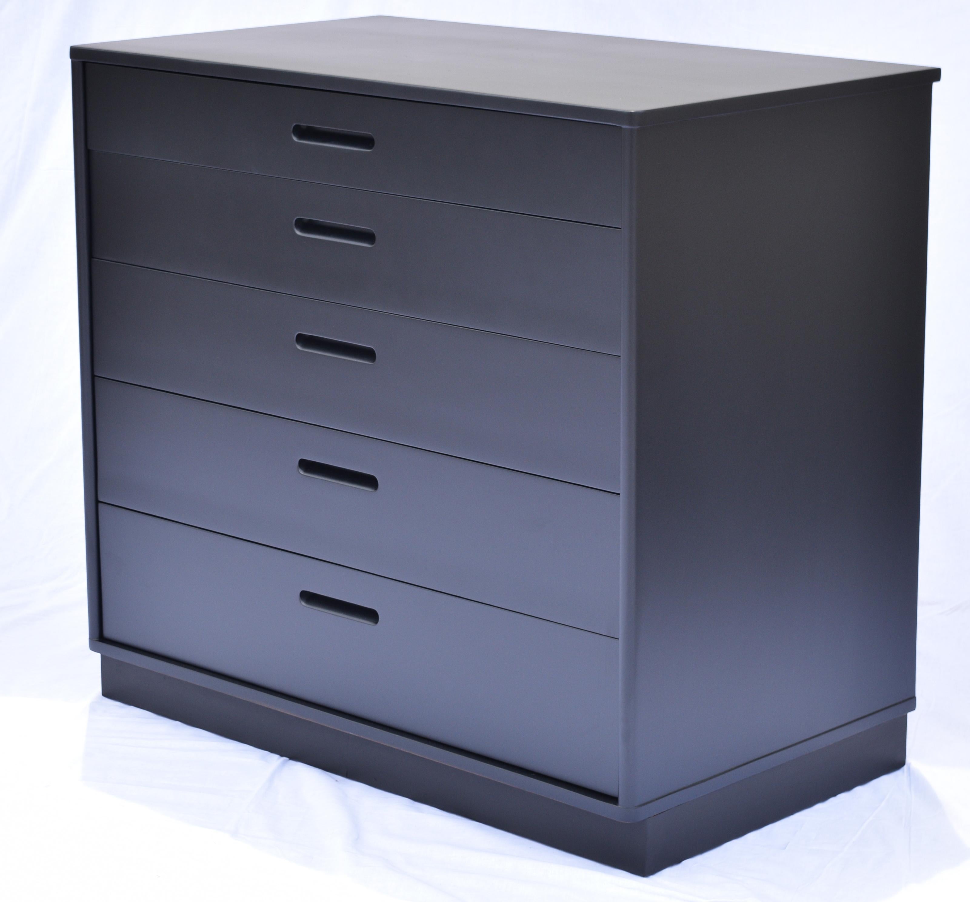 Mid-Century Modern Set of Dressers by Edward Wormley for Dunbar in Black Lacquer