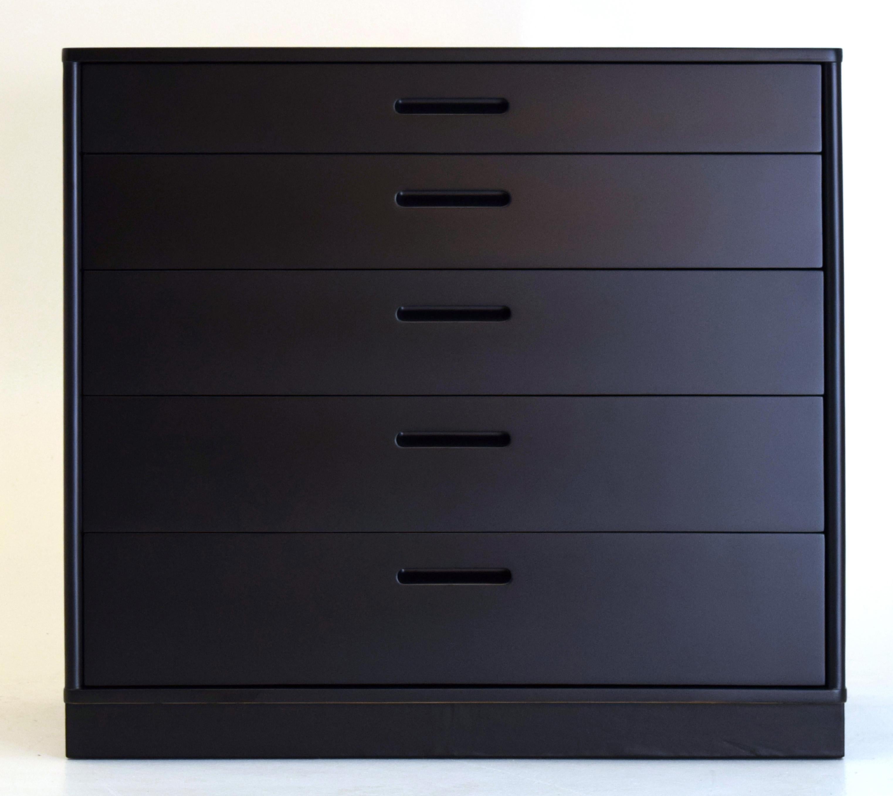 Mid-20th Century Set of Dressers by Edward Wormley for Dunbar in Black Lacquer