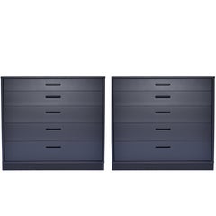 Set of Dressers by Edward Wormley for Dunbar in Black Lacquer