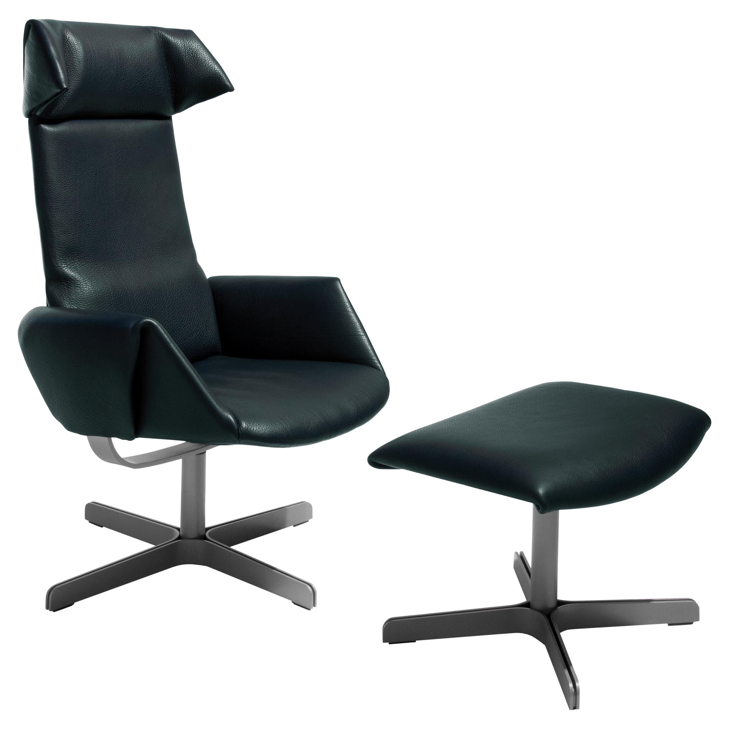 Ensemble de fauteuil et tabouret DS-343 par De Sede en vente