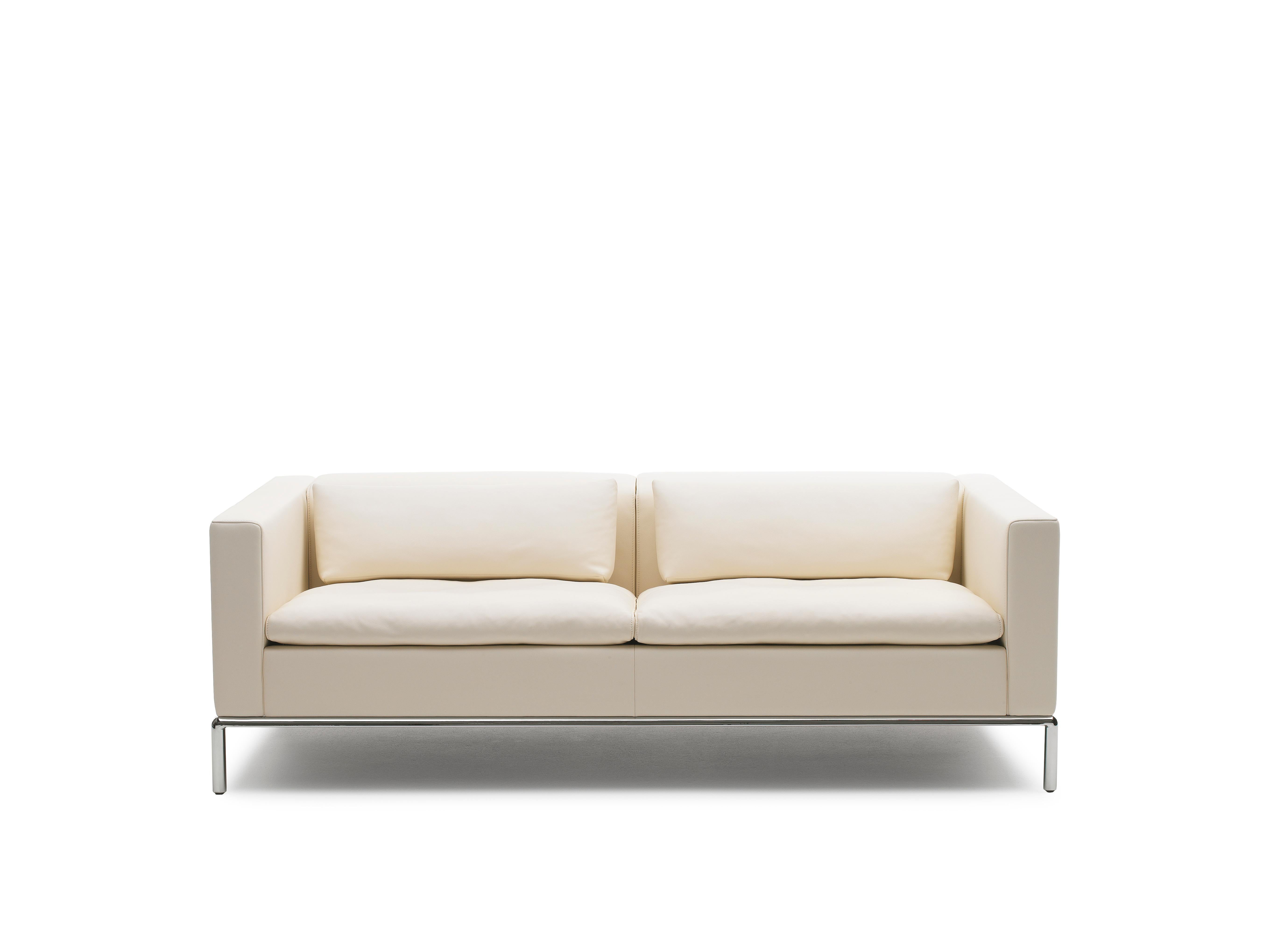 Set of DS-5 sofa and 2 cushions by De Sede
Designer: Antonella Scarpitta
Dimensions:
Sofa: D 98 x W 143 x H 60/84 cm
Cushion: 12 x 52 x 25 cm
Materials: frame in solid beech, belted suspension; 
seat and back cushions: SEDEX upholstery, with