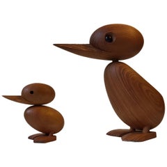 Vintage Set of Duck & Duckling in Teak by Hans Bølling for Architectmade