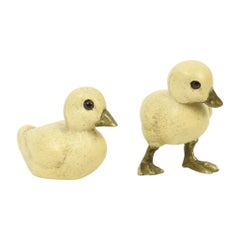 Set of Duck Figurines Malevolti Italy Resin Brass