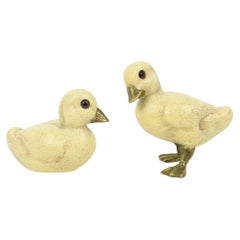 Set of Duck Figurines Malevolti Italy Resin Brass