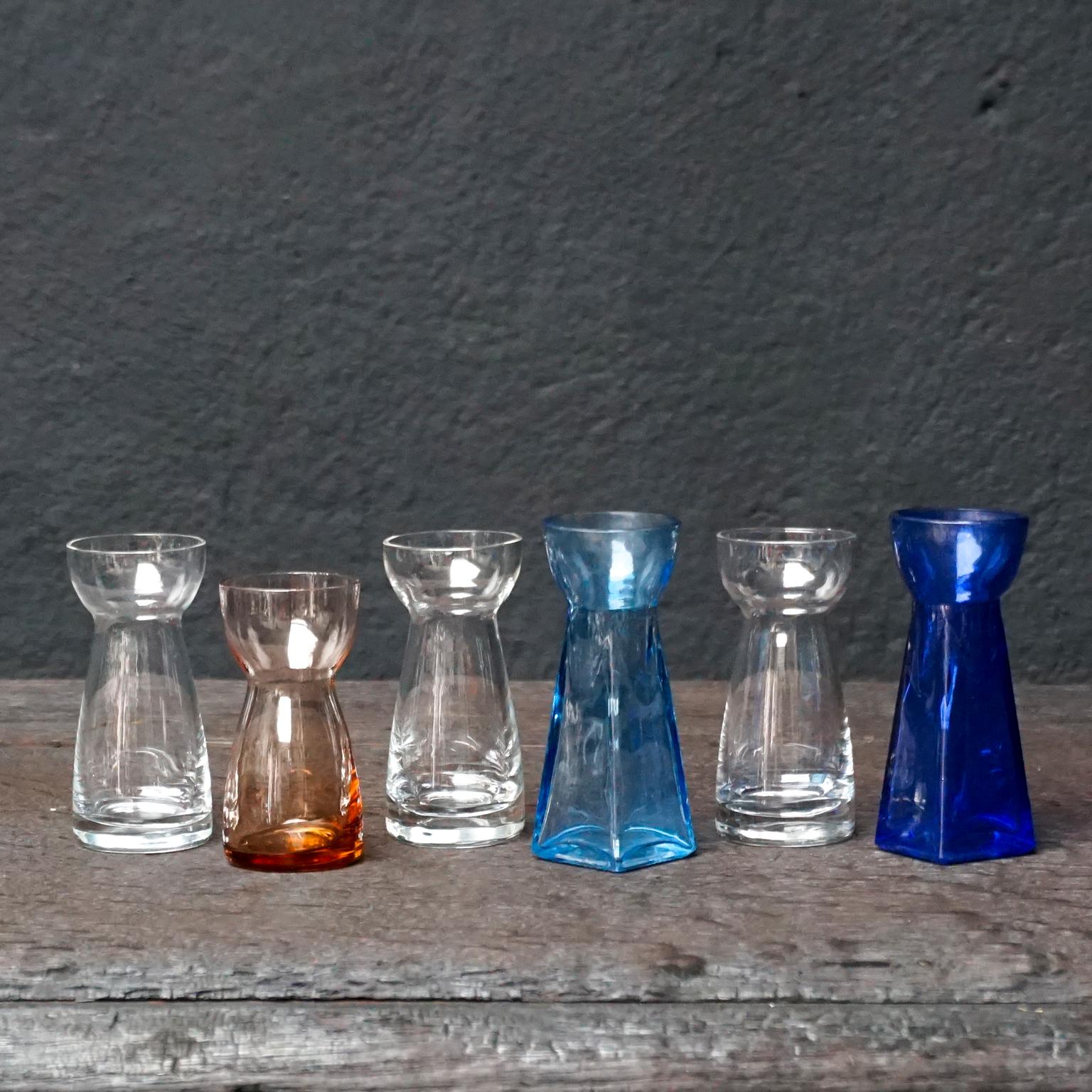 Set of Dutch 1960s Leerdam for Rimac Glass Flower Bulb Hyacinth and Crocus Vases 3