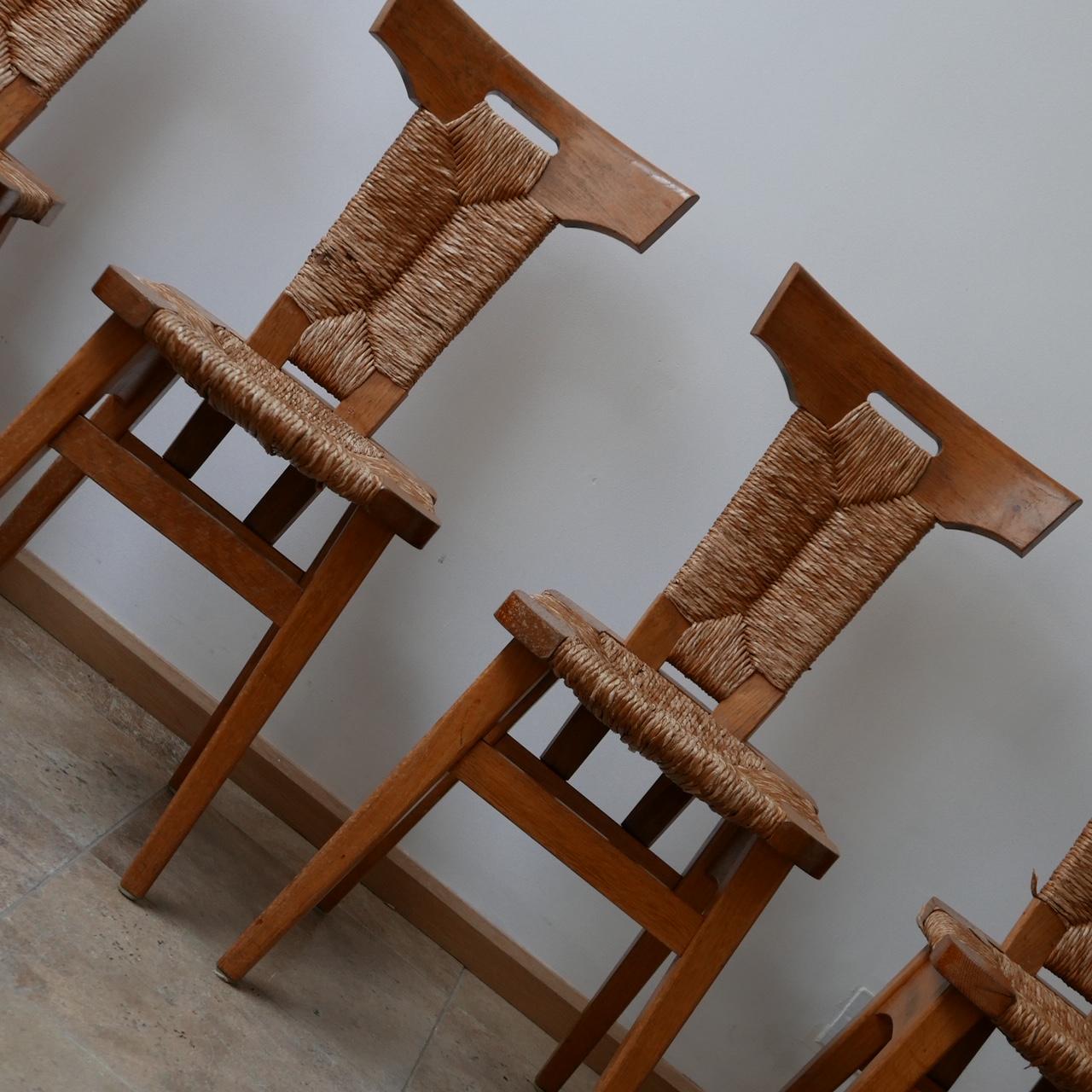 Pine Set of Dutch Arts & Crafts Dining Chairs by W Kuyper