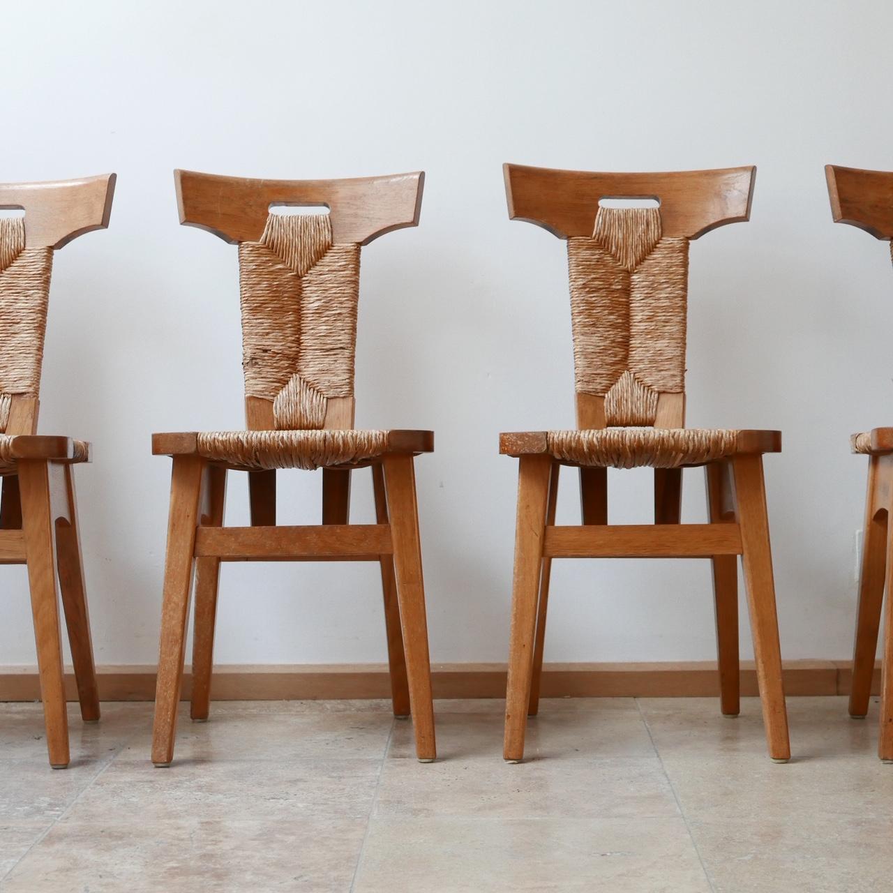 Set of Dutch Arts & Crafts Dining Chairs by W Kuyper 1