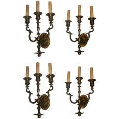 Juego de candelabros holandeses de bronce, se venden por pareja