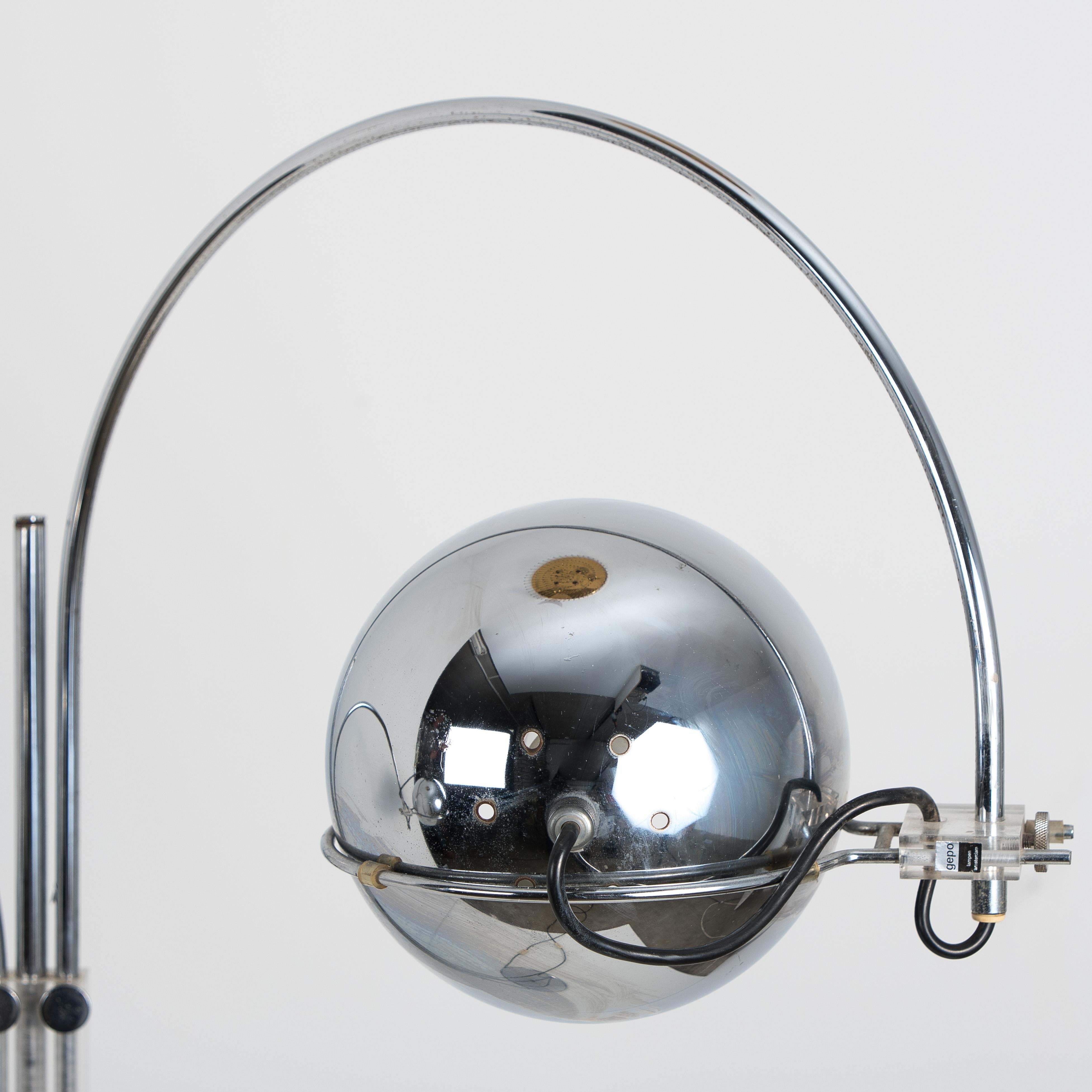 Set of Dutch Chrome Light Fixtures from Gepo, Double Eye-Ball, 1960s 2