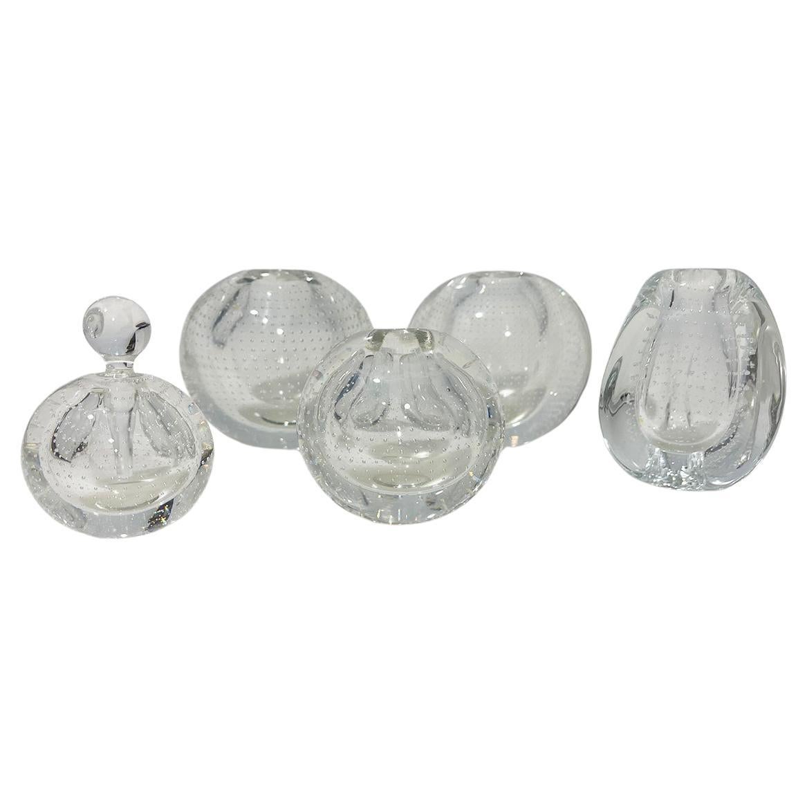 Set of Dutch glass vases by A.D. Copier for Leerdam, Mid-20th Century For Sale
