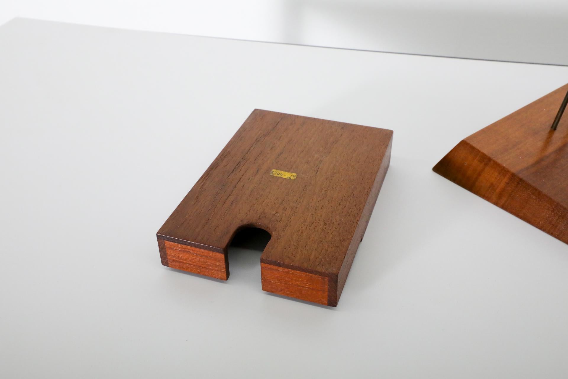 Set of Dutch Mid-Century, Jens Risom Inspired Teak Office Desk Accessories For Sale 5