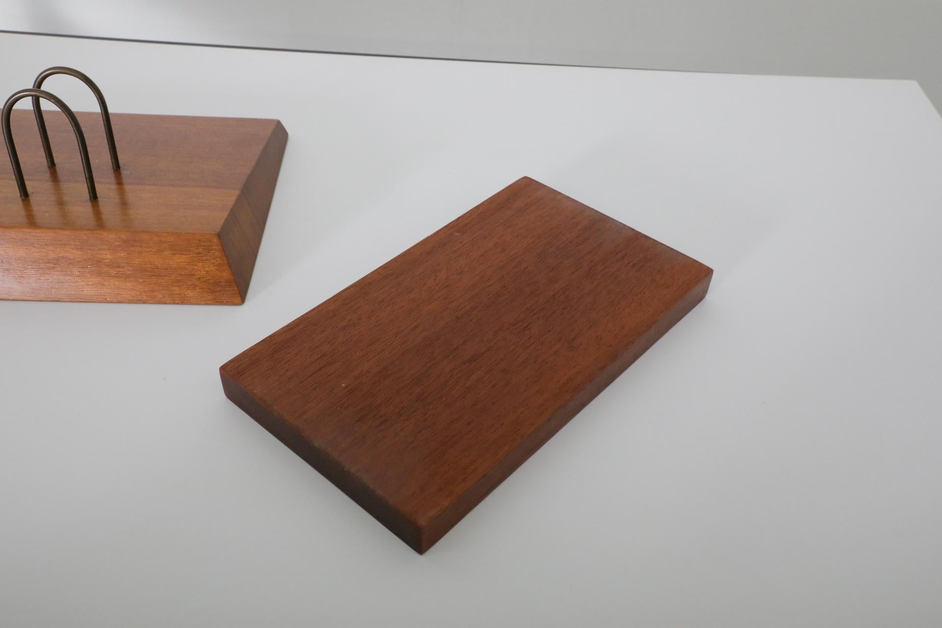 Set of Dutch Mid-Century, Jens Risom Inspired Teak Office Desk Accessories For Sale 12