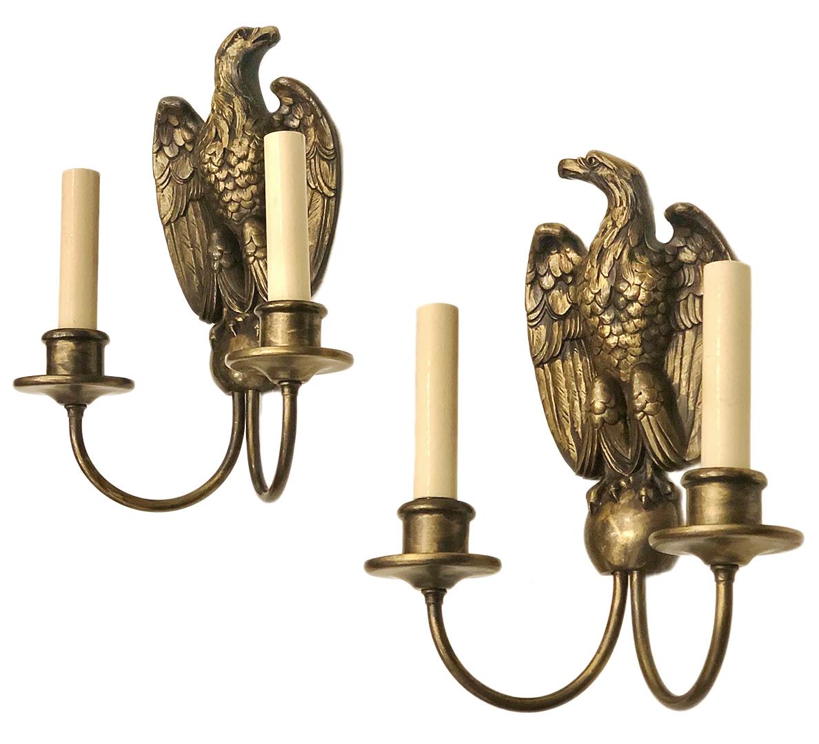 American Set of Eagle Sconces, Sold Per Pair For Sale