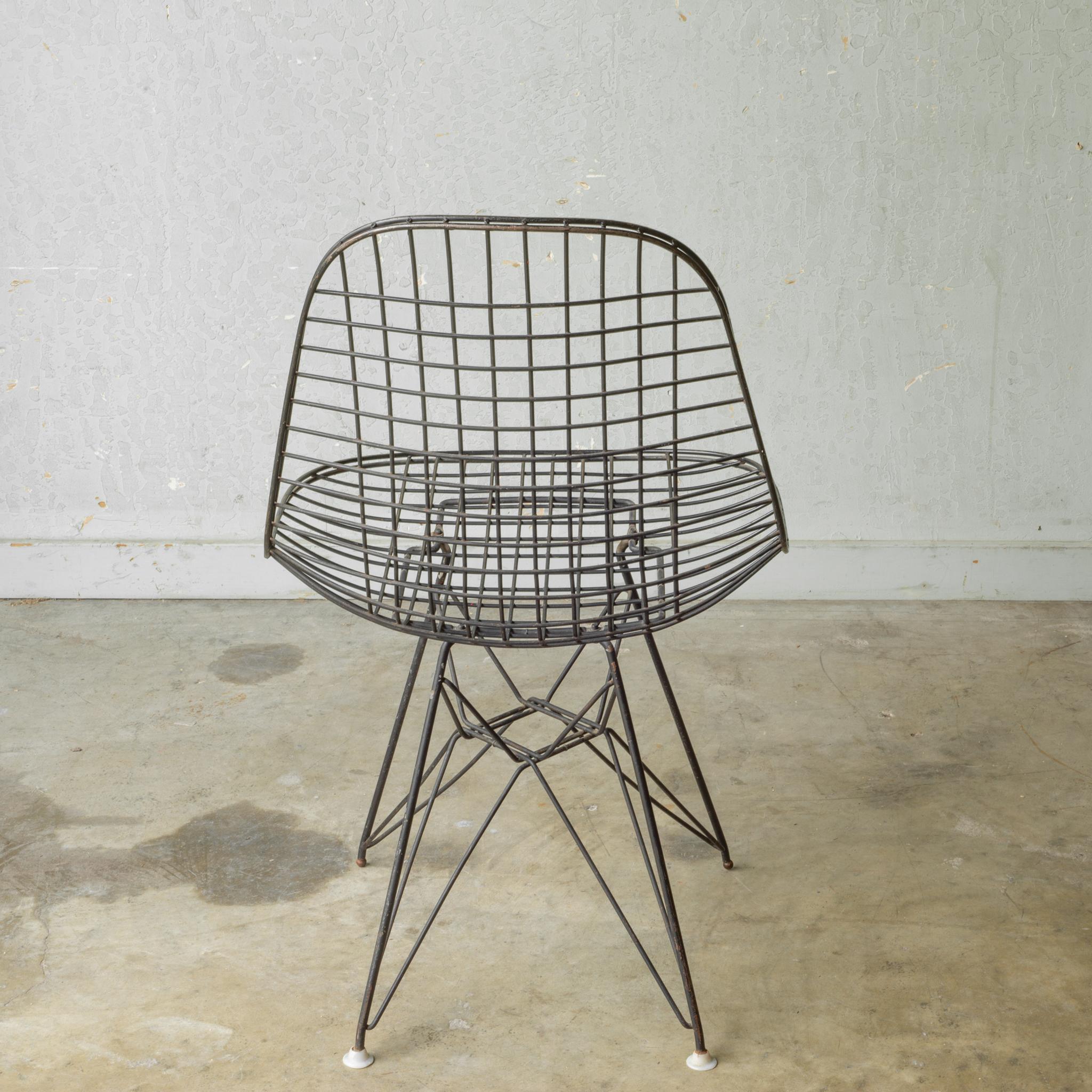 Metal Eames for Herman Miller Wire DKR Chairs, circa 1950-One available