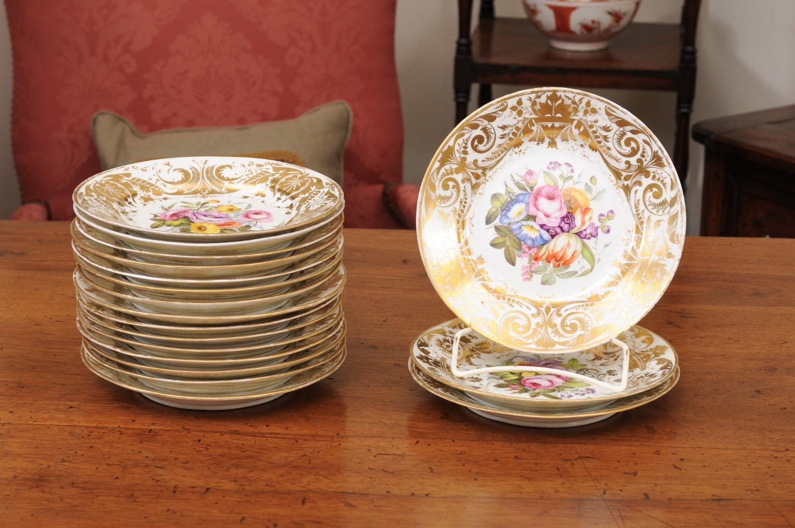 Set of Early 19th Century English Derby Porcelain Dessert Service For Sale 8
