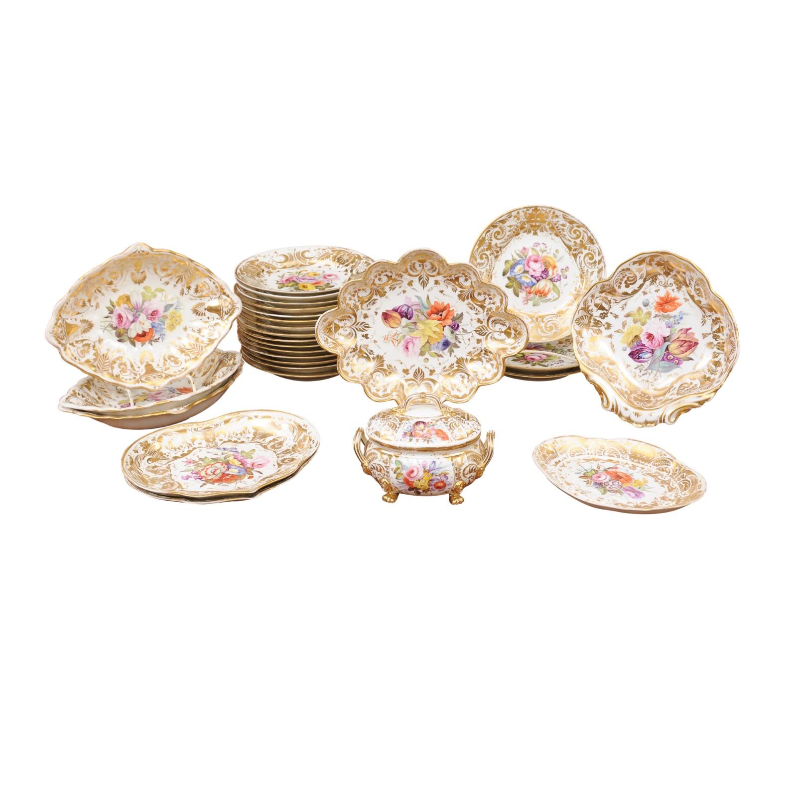 Set of Early 19th Century English Derby Porcelain Dessert Service For Sale 13
