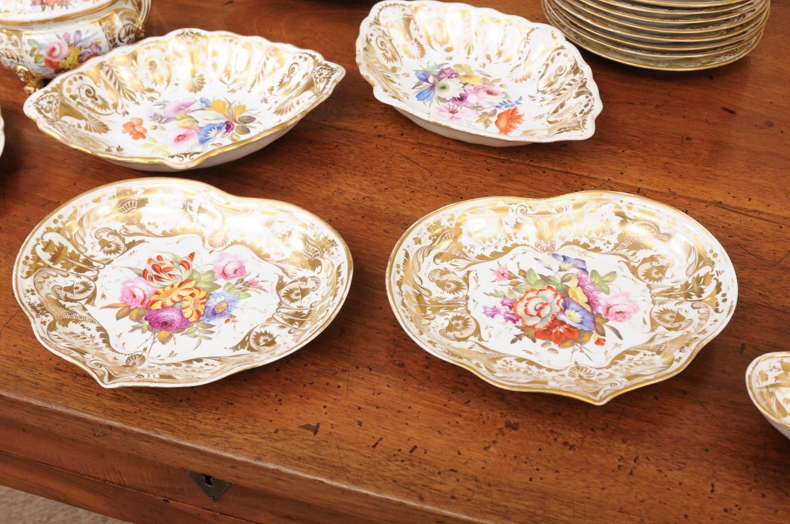 Set of Early 19th Century English Derby Porcelain Dessert Service For Sale 6