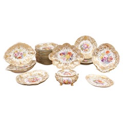 Set of Early 19th Century English Derby Porcelain Dessert Service