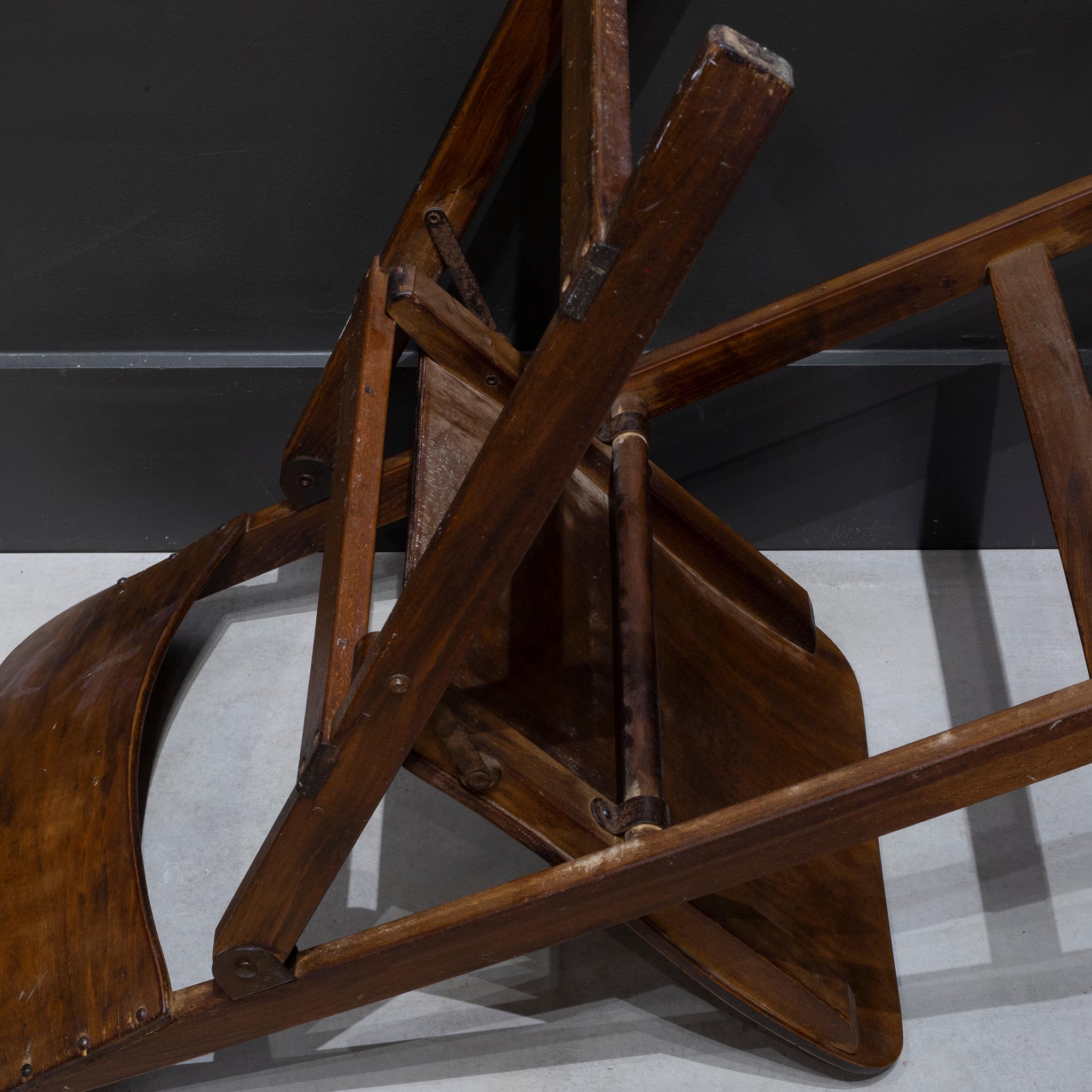 Set of Early 20th c. Wooden Folding Chairs, c.1930-1940 14